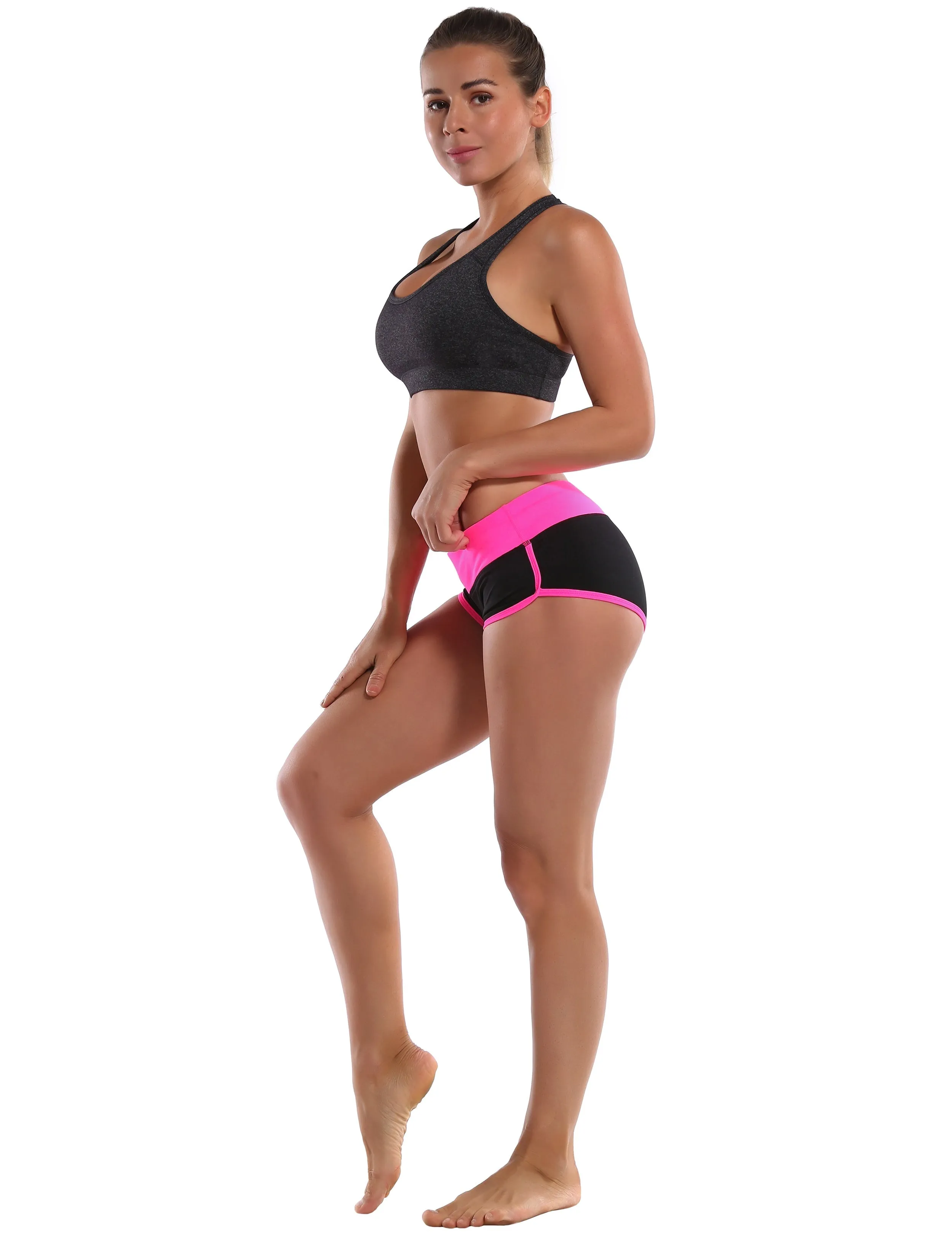 030 Sexy Booty Plus Size Shorts pink_black_Plus Size