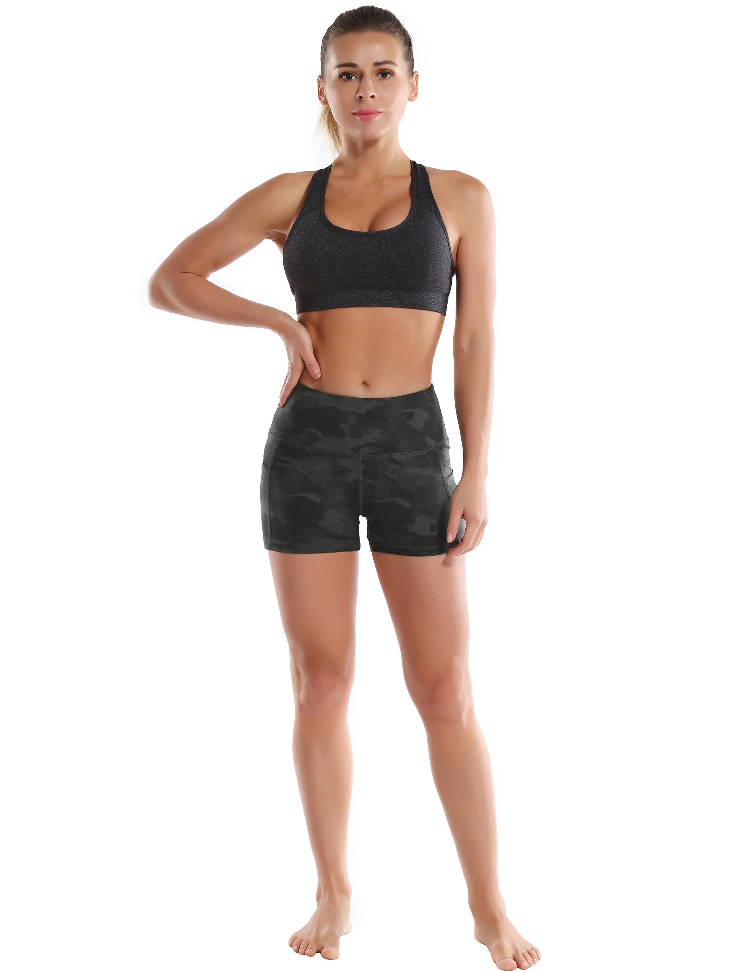 2.5" Printed Side Pockets Golf Shorts dimgray brushcamo ins_Golf