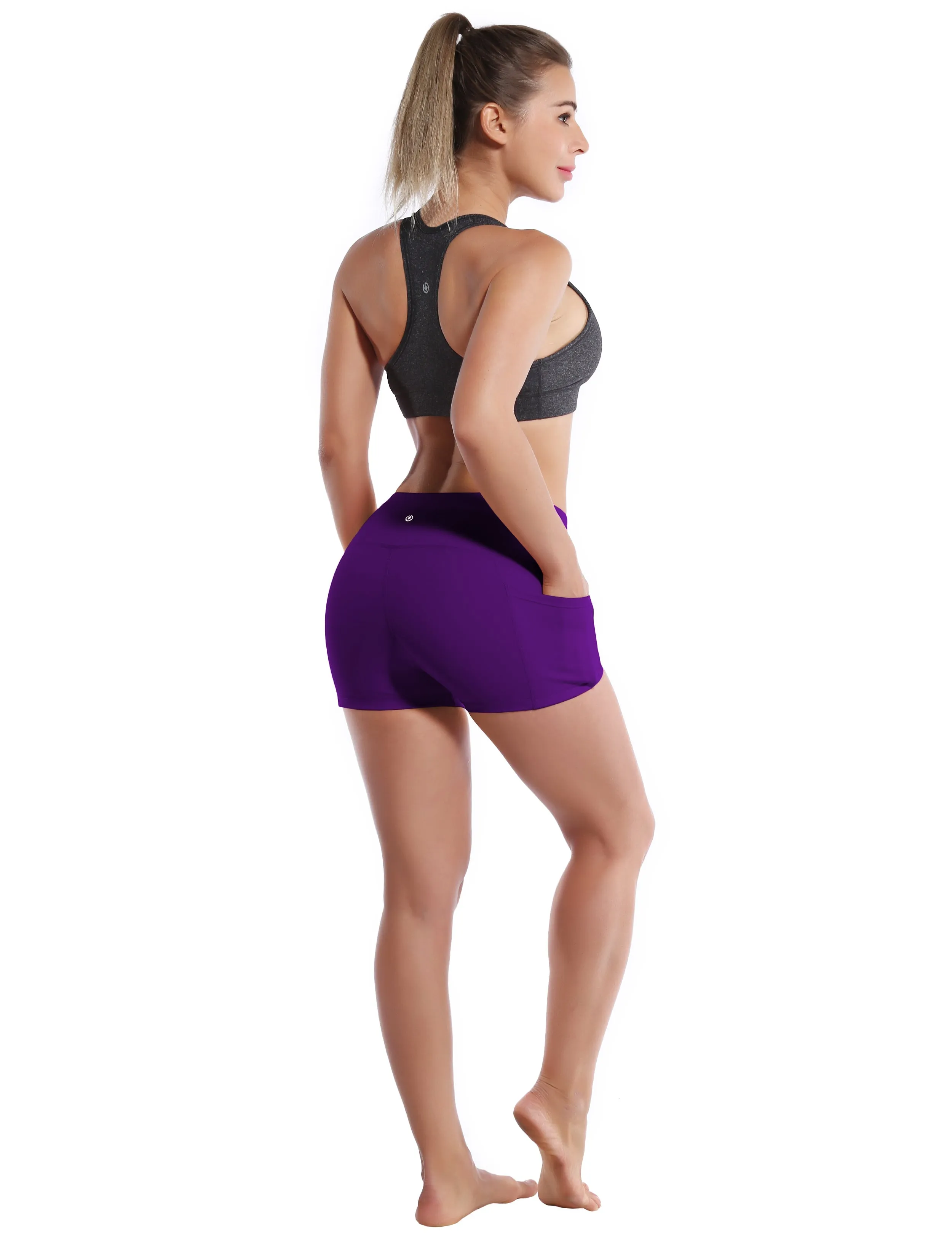 2.5" Side Pockets Biking Shorts eggplantpurple_Biking