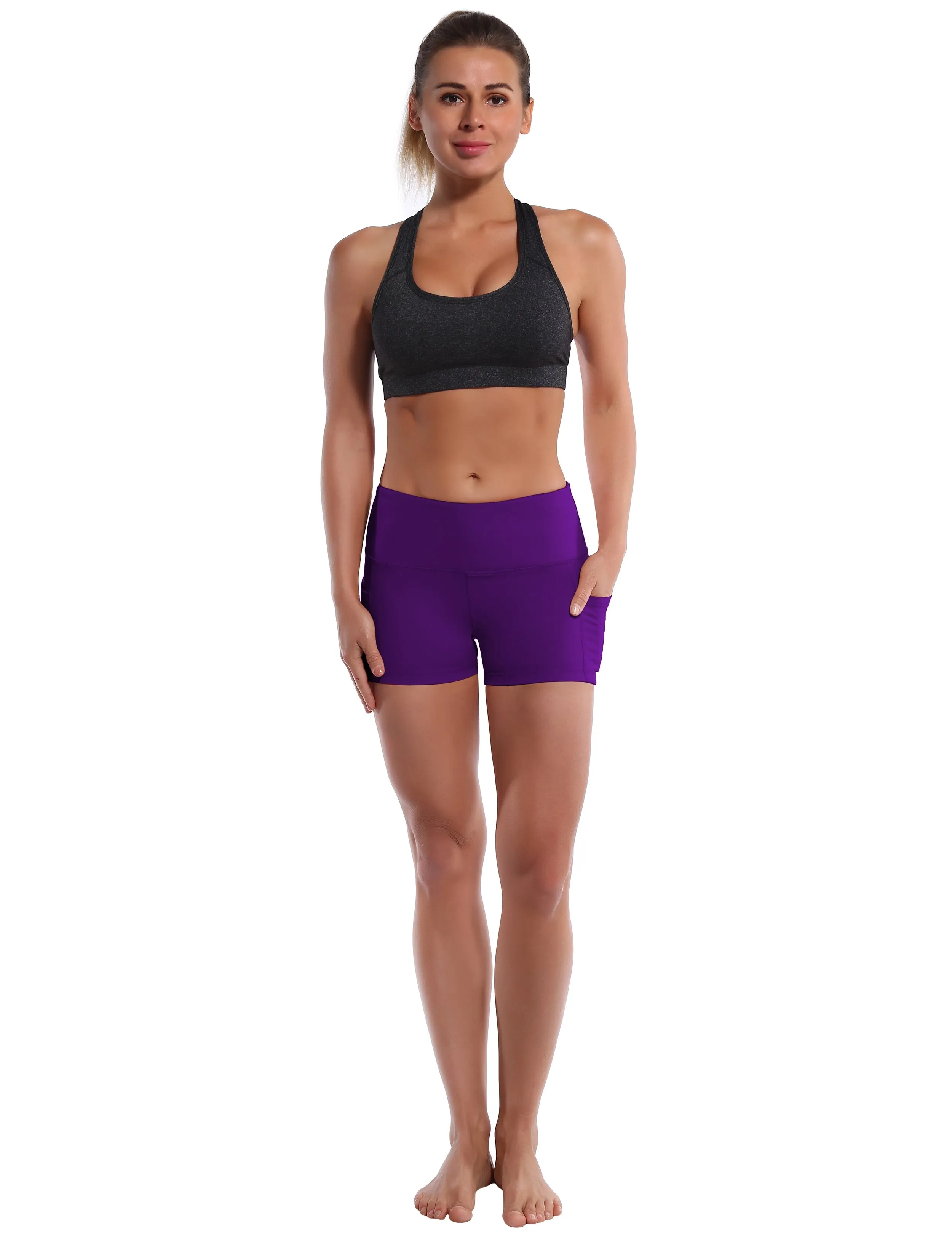 2.5" Side Pockets Biking Shorts eggplantpurple_Biking