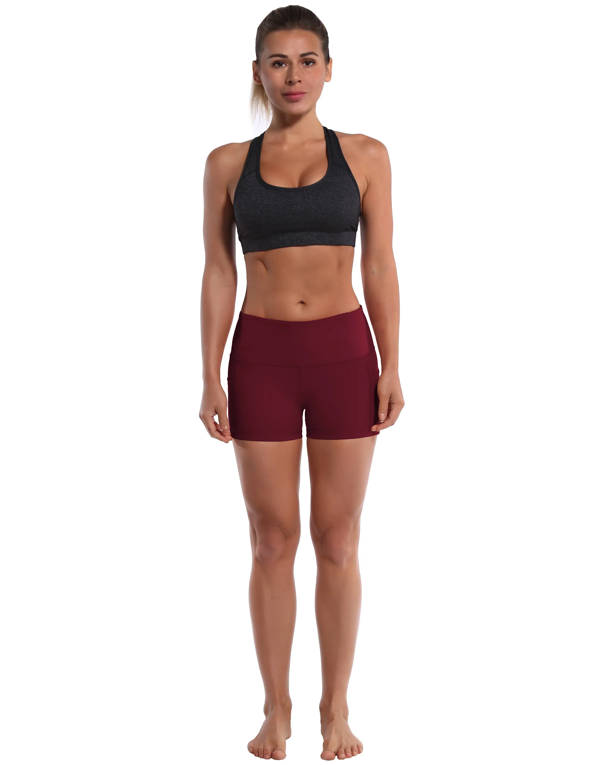 2.5" Side Pockets Gym Shorts cherryred_Gym