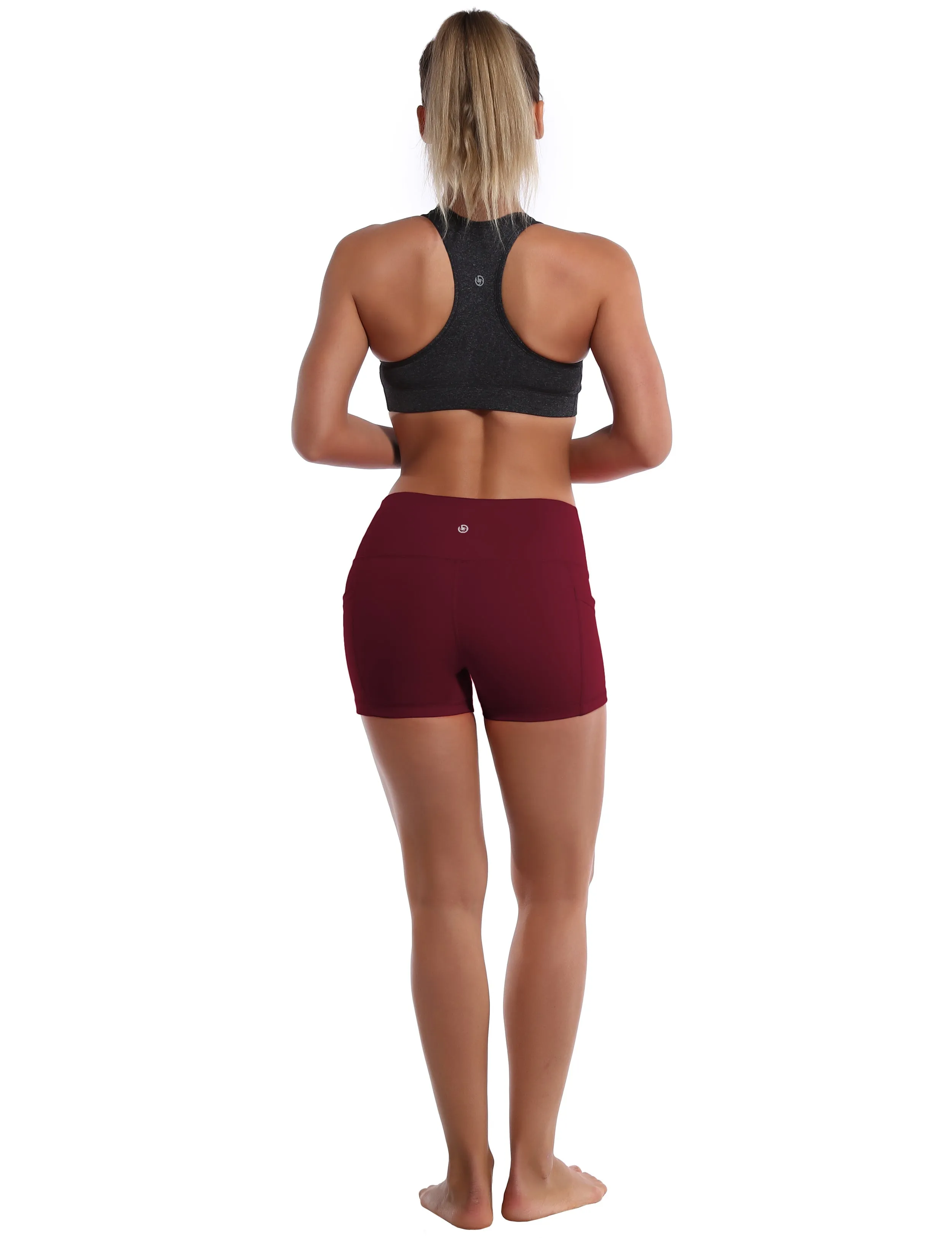 2.5" Side Pockets Plus Size Shorts cherryred_Plus Size