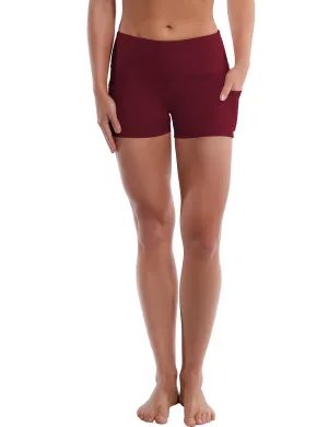 2.5" Side Pockets Plus Size Shorts cherryred_Plus Size
