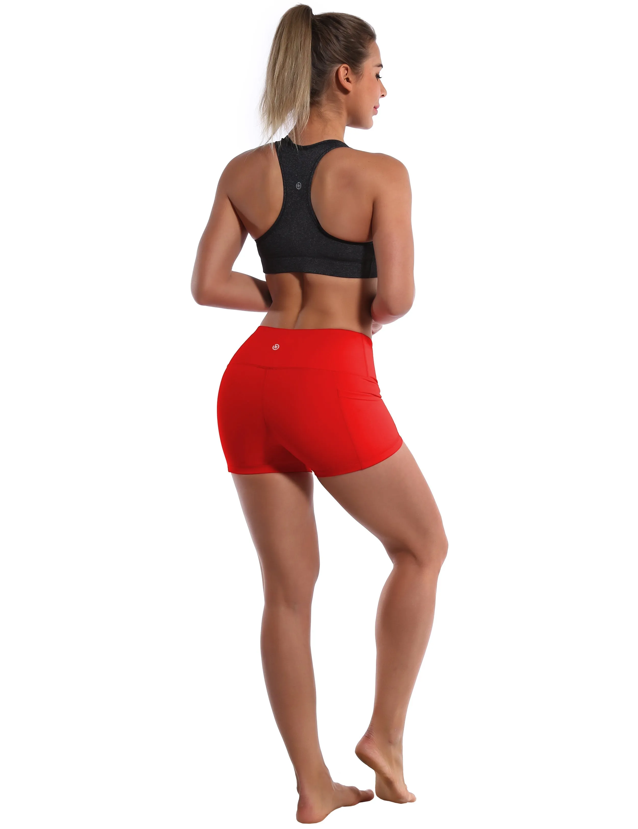 2.5" Side Pockets Plus Size Shorts scarlet_Plus Size