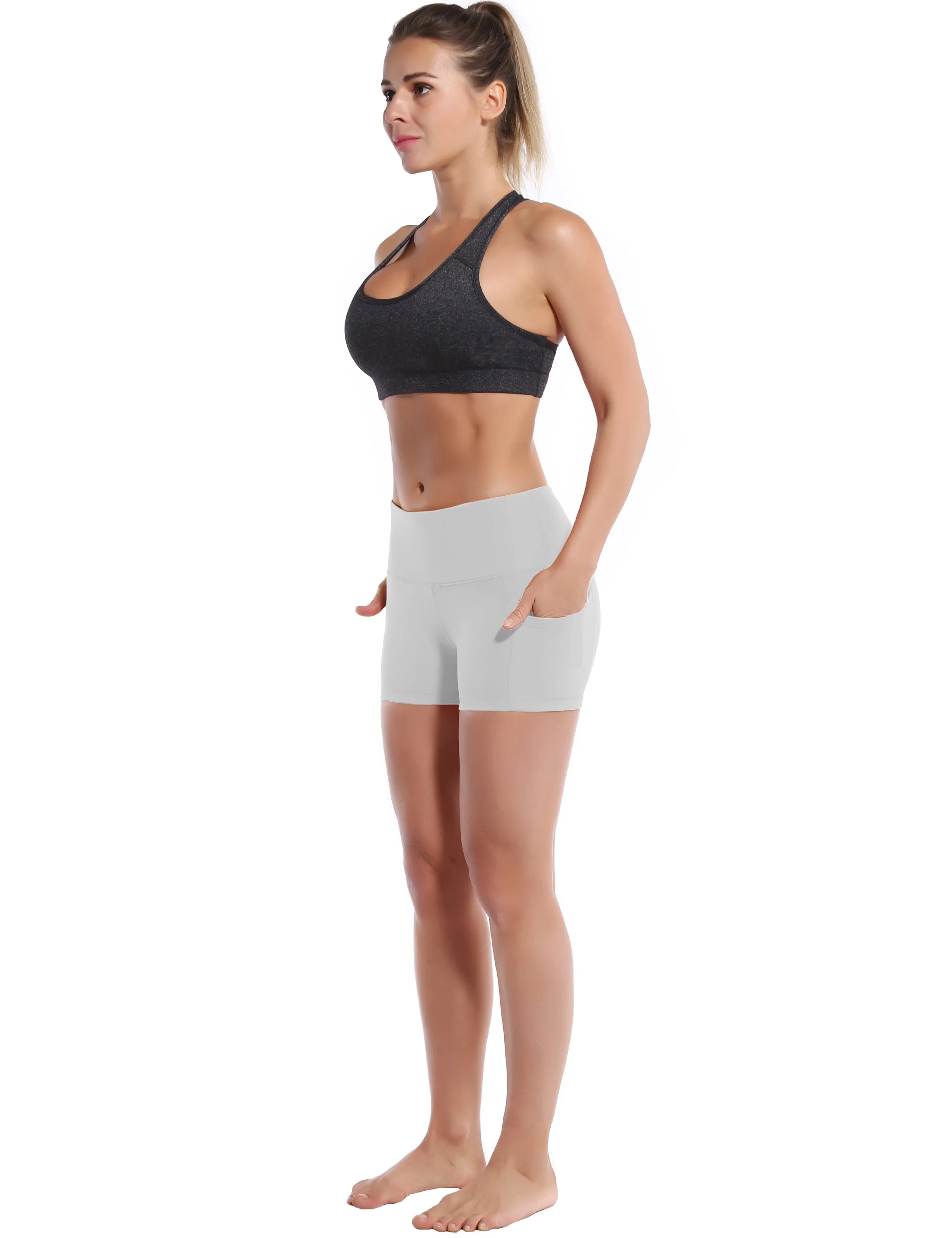 2.5" Side Pockets yogastudio Shorts lightgray_yogastudio