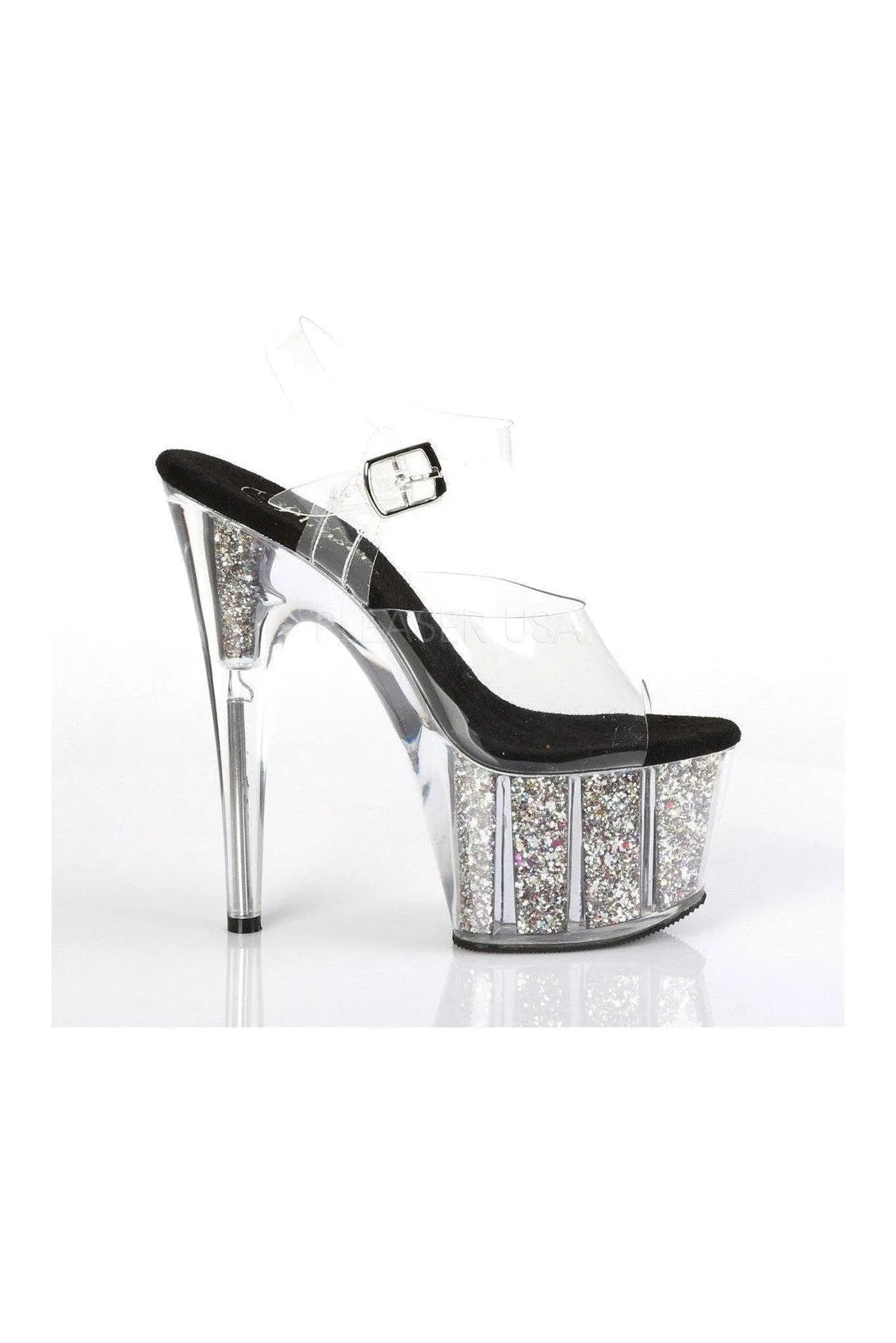 ADORE-708CG Platform Sandals | Clear Vinyl
