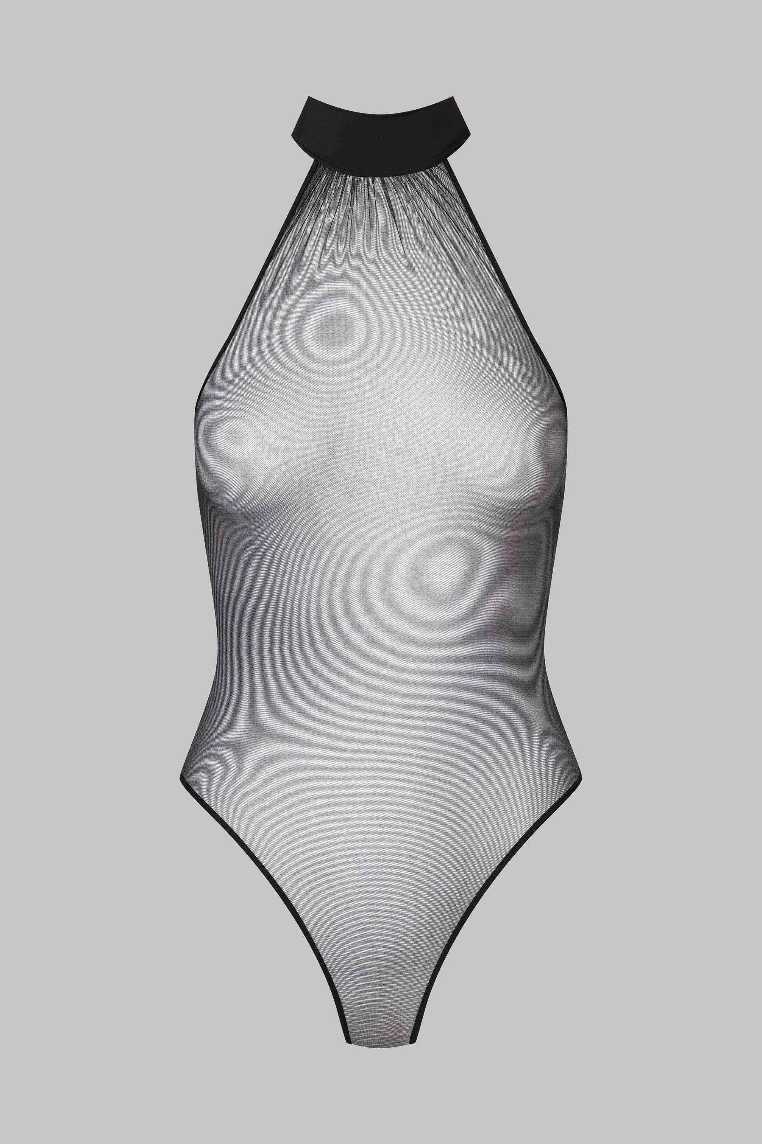 american collar string bodysuit - Nuit Fauve