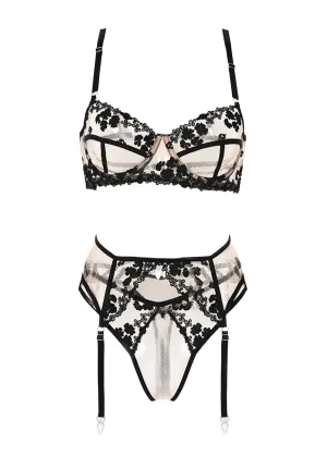 Andrea Bra. Thong and Suspender (Nude)