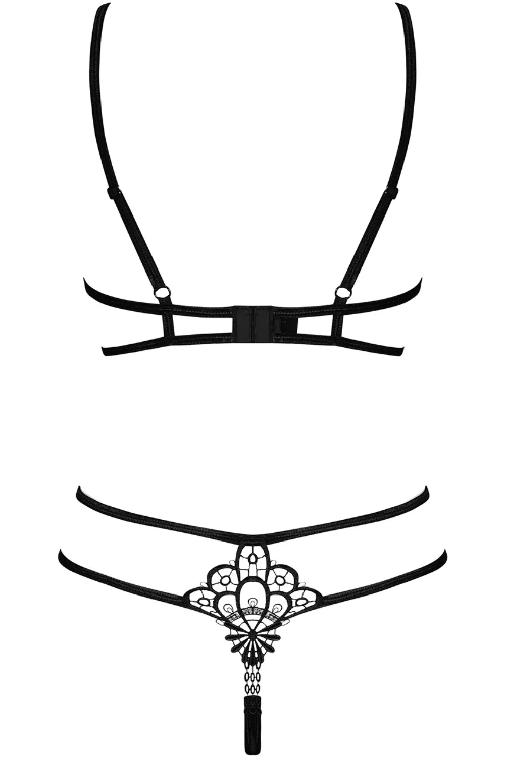 Badossa Cupless Bra & Crotchless Thong. Size S-M (UK 8-10)