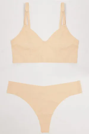 Beige Lingerie Set