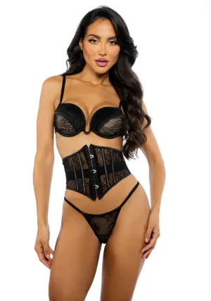 Belle Noir 3-Piece Waspie Set - LI713