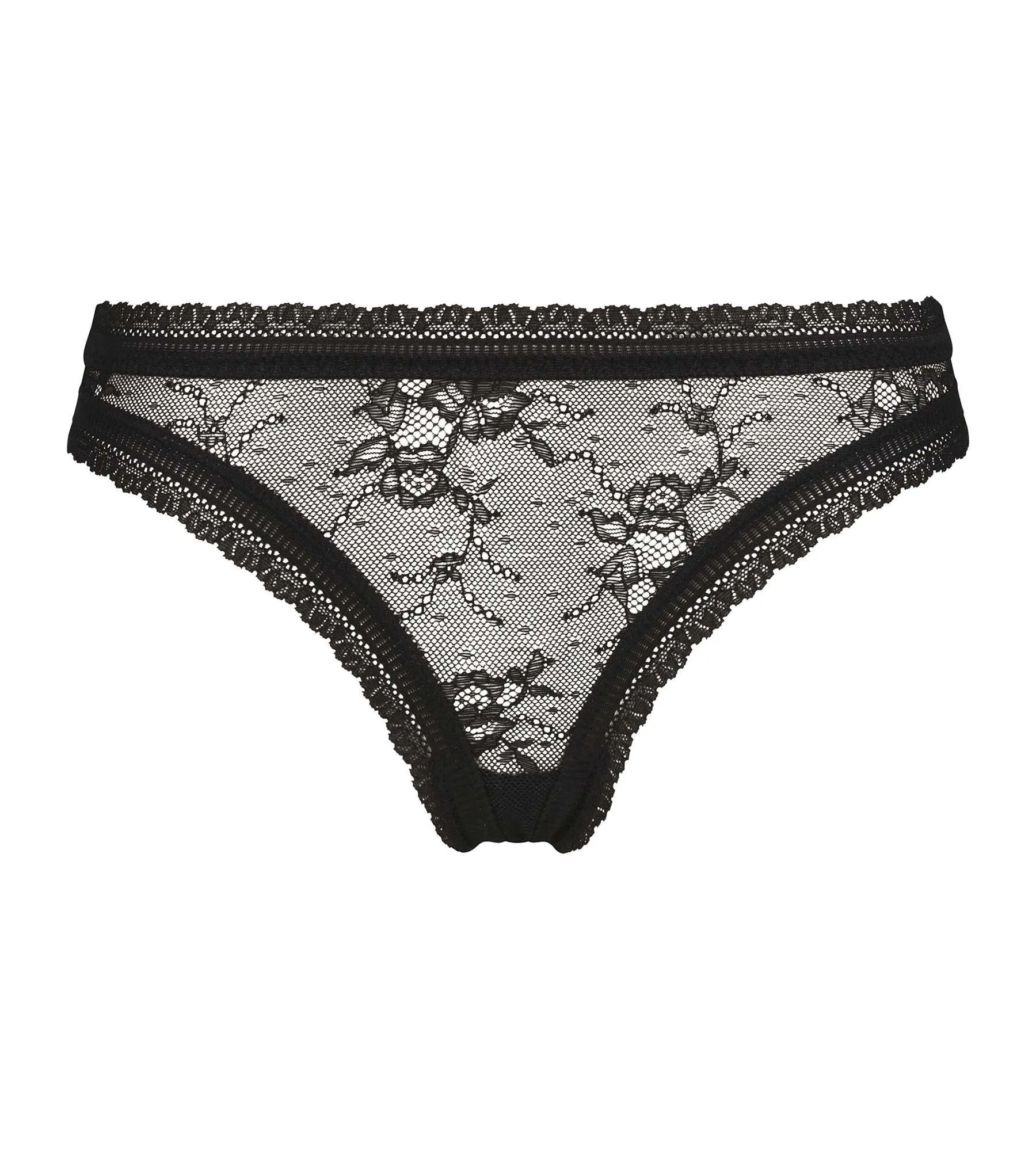 Black floral lace thong Dim Romance