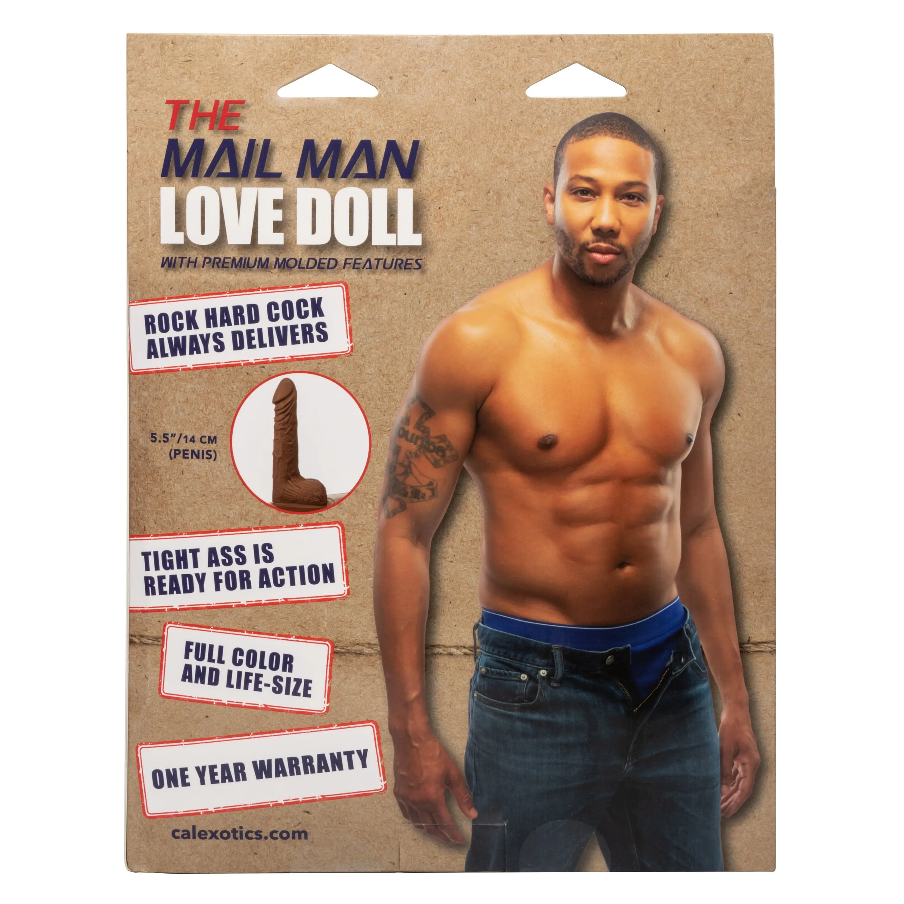 California Exotics - The Mail Man Inflatable Love Doll Masturbator Dildo 5.5 (Brown)