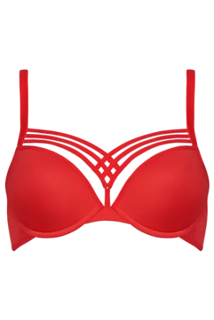 Dame de Paris Red Push up Bra