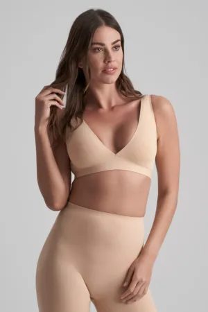 Deep Plunge Bra in Beige
