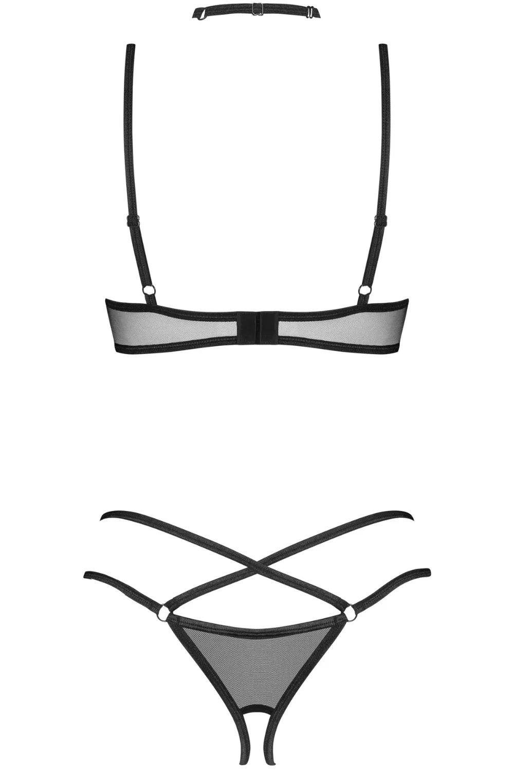 Donarella Choker. Open Bra & Crotchless Thong
