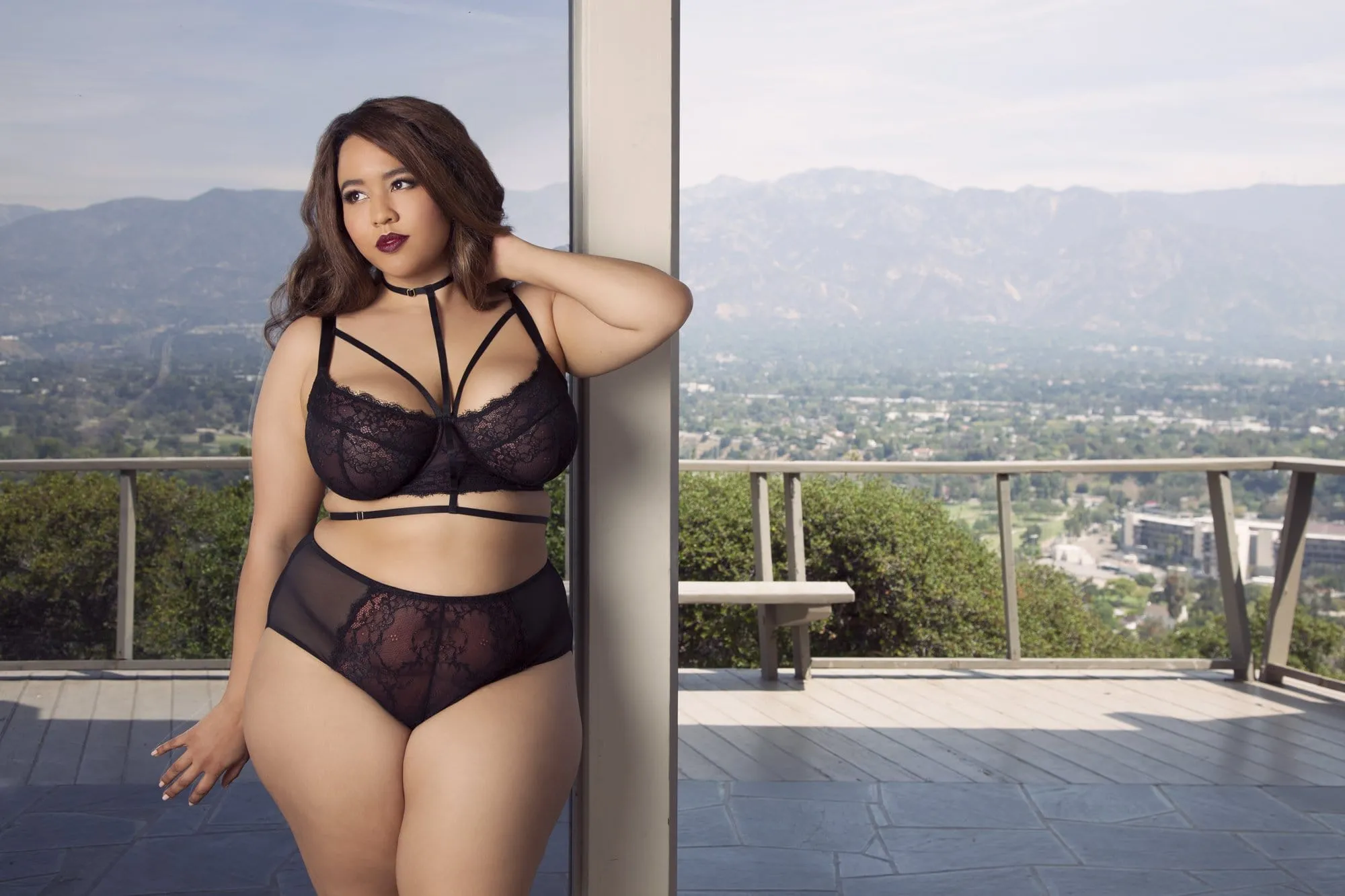 Draper Wine Lace Harness Bra