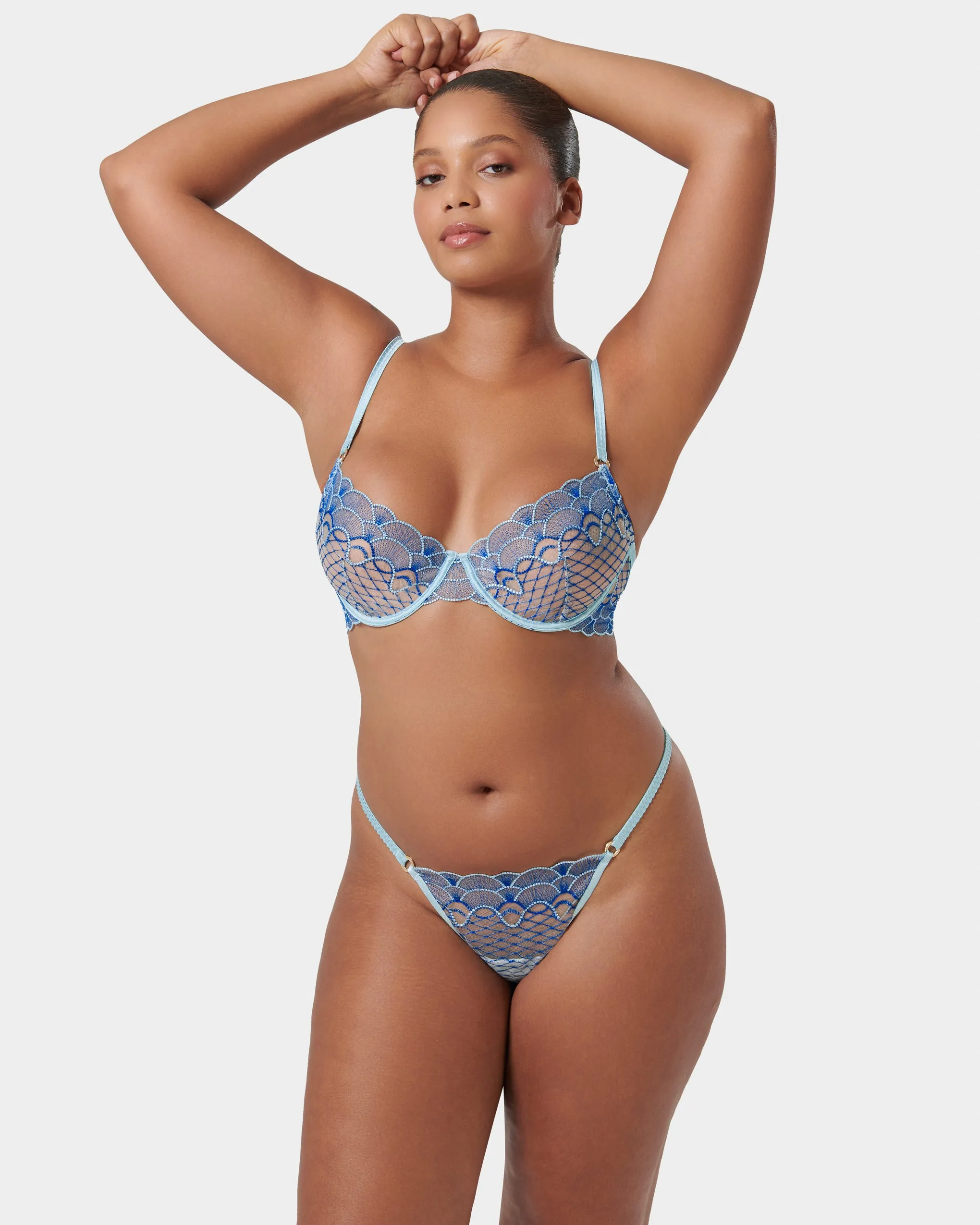 Elina Thong Egyptian Blue/Island Paradise Blue/Sheer