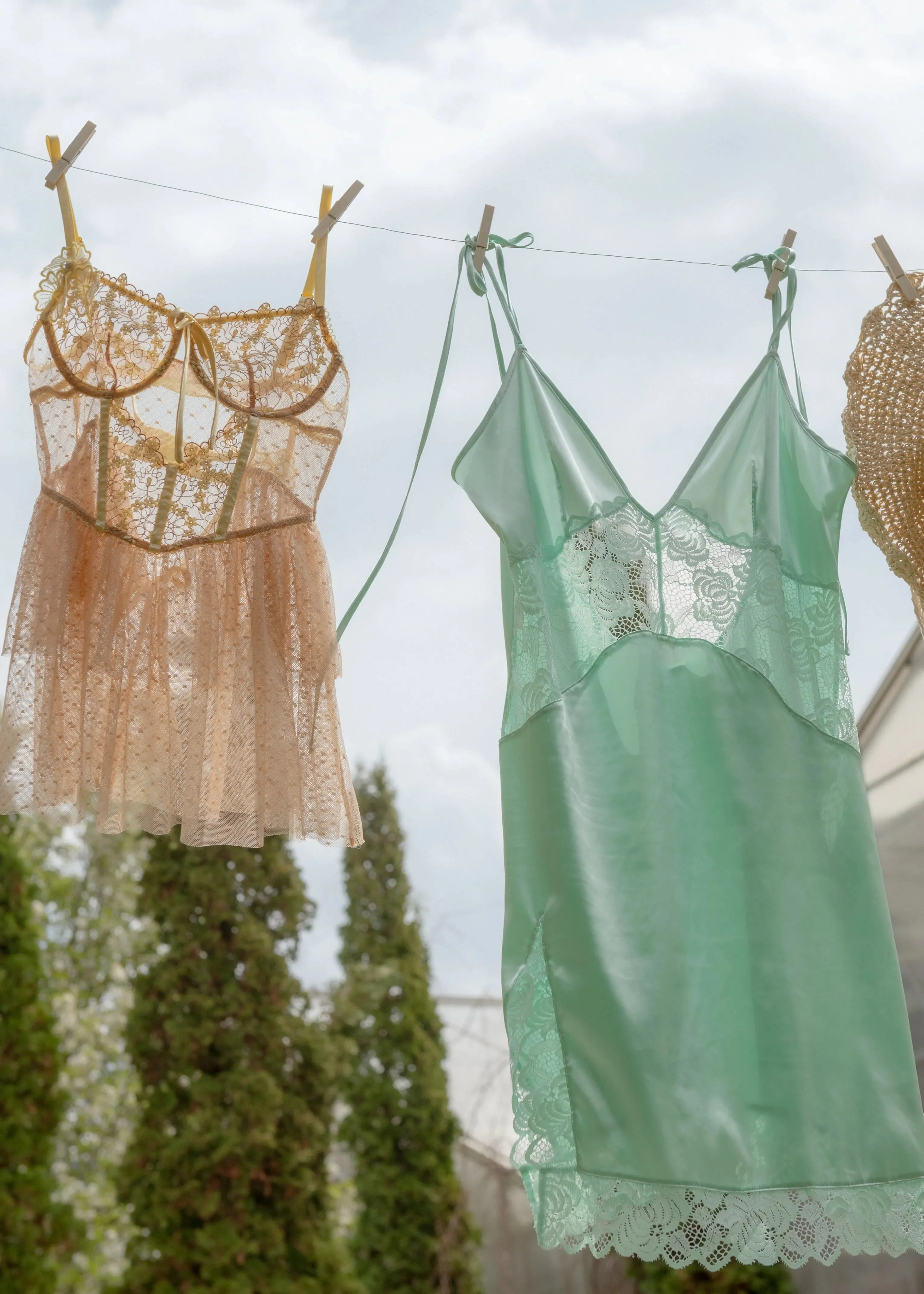Embroidered Bustier Tiered Babydoll - Lemon Chiffon