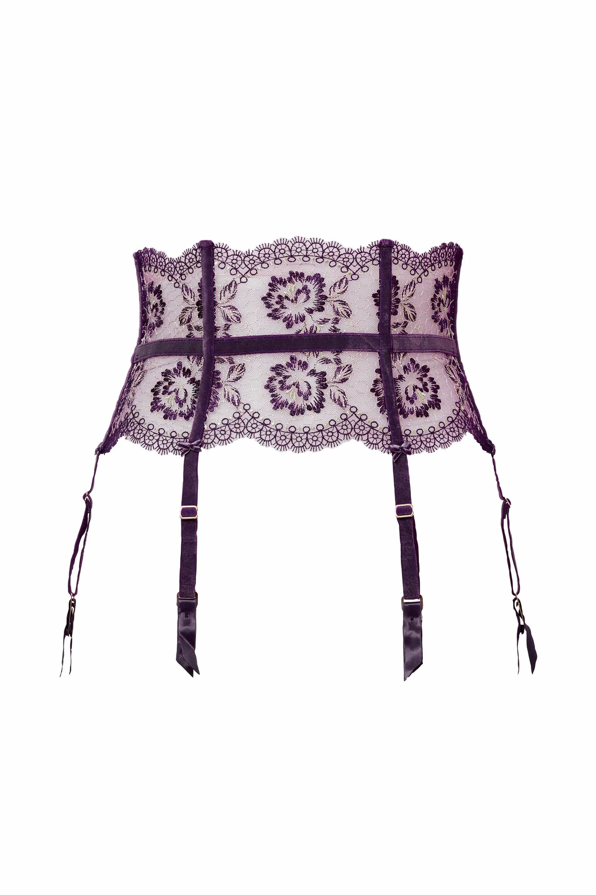Evelina Aubergine Curve Suspender