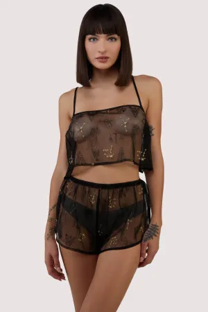 Faith Astrology Embroidery Sheer Cami Set