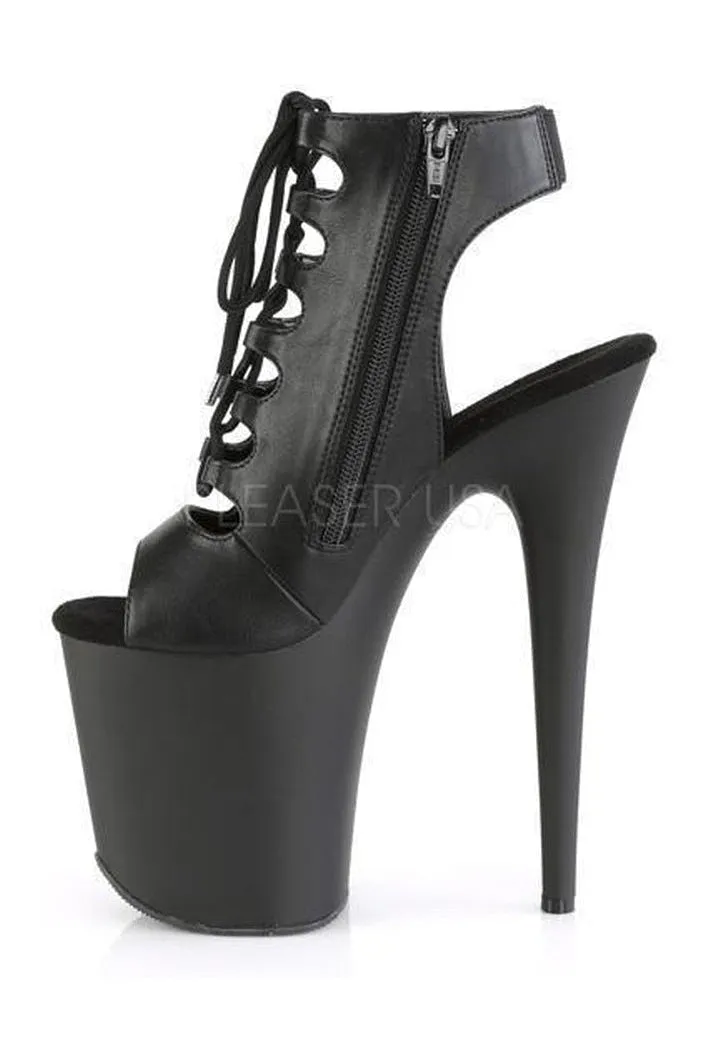 FLAMINGO-800-20 Platform Ankle Boot | Black Faux Leather