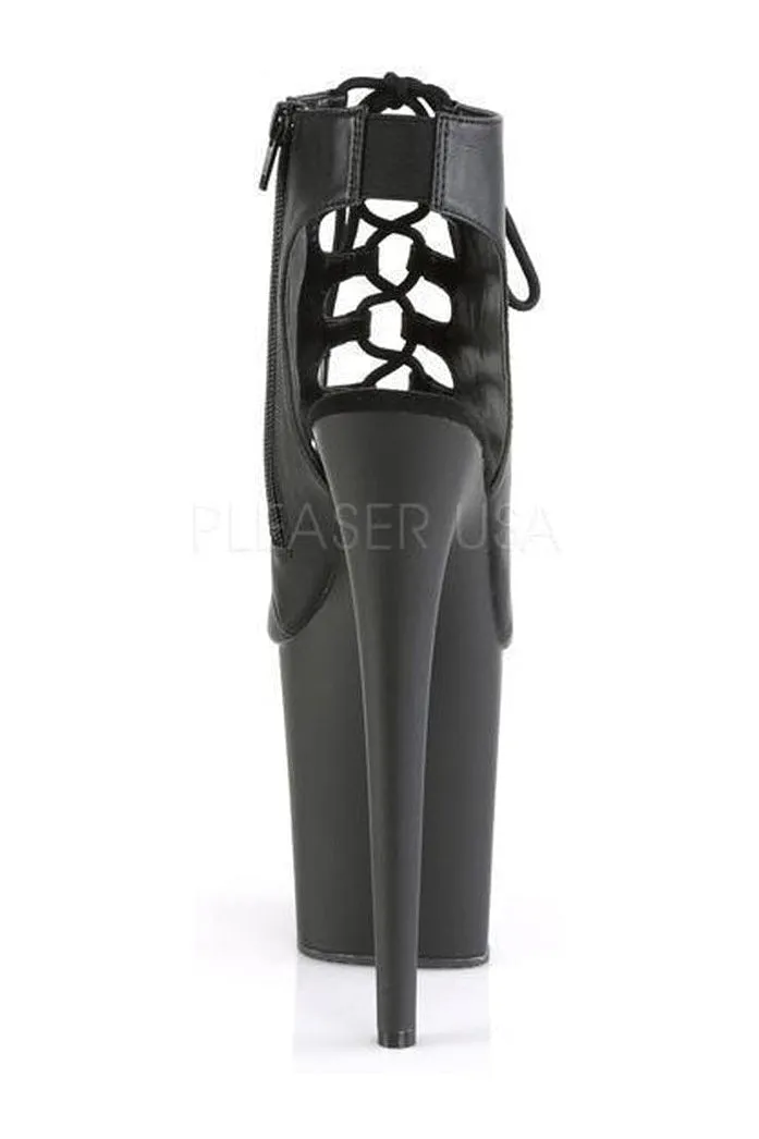 FLAMINGO-800-20 Platform Ankle Boot | Black Faux Leather