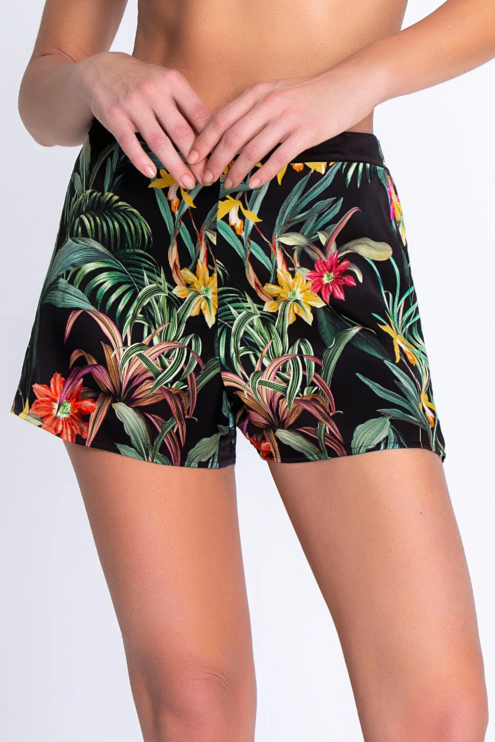 Fleurs Etoiles Silk Shorts