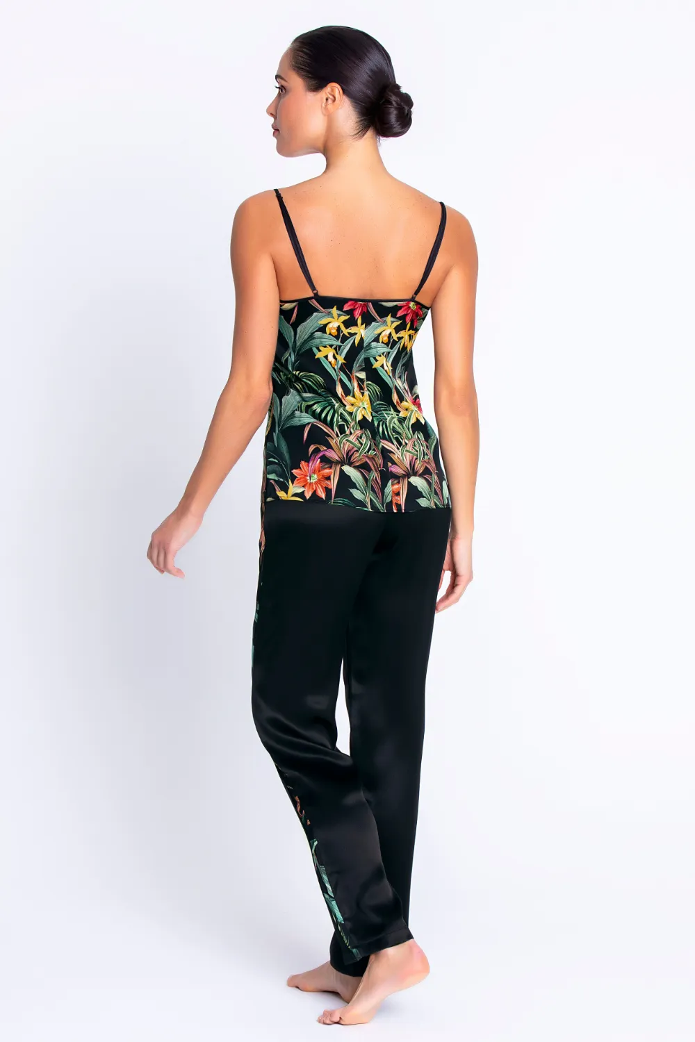 Fleurs Etoiles Silk Trousers