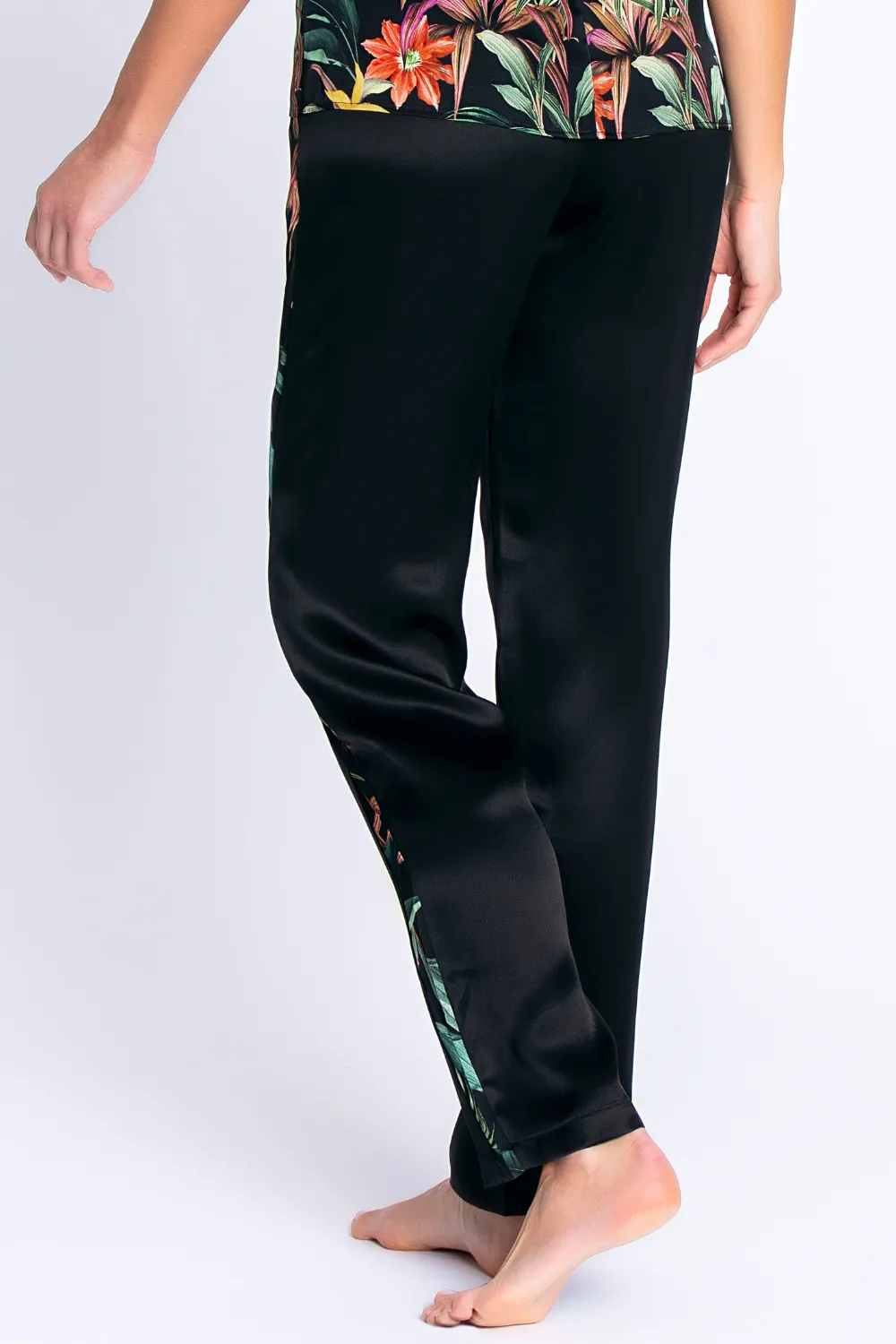 Fleurs Etoiles Silk Trousers