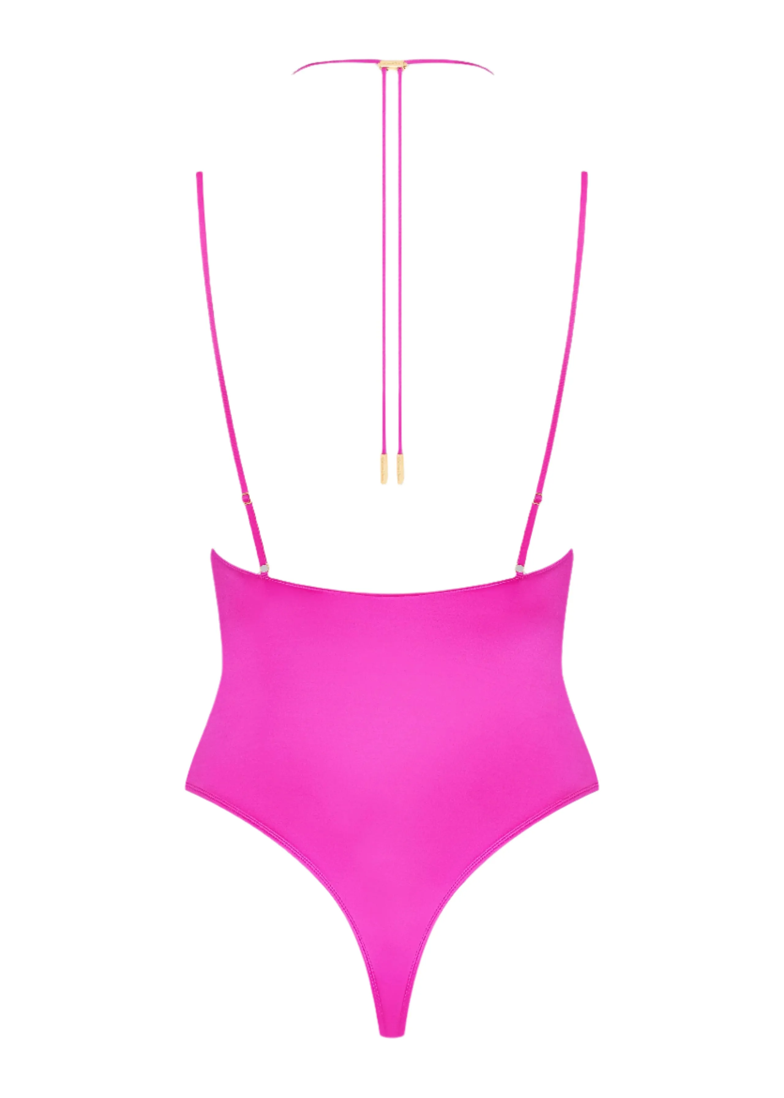 French Kiss Thong Bodysuit with Straps (Pink)