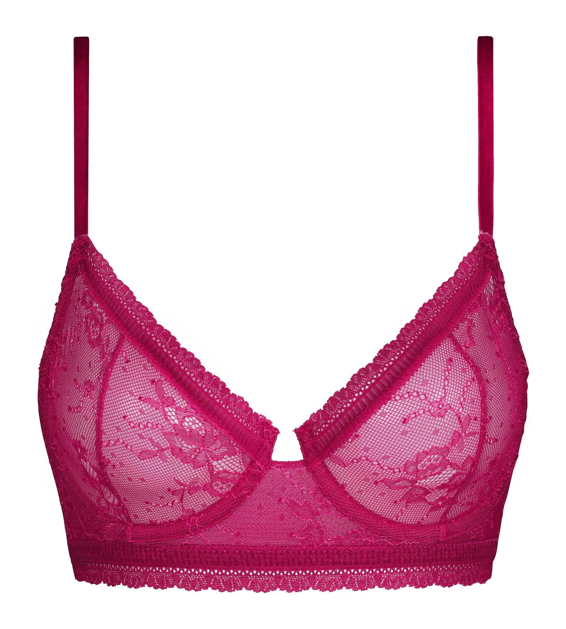 Fuchsia floral lace underwired bra Dim Romance