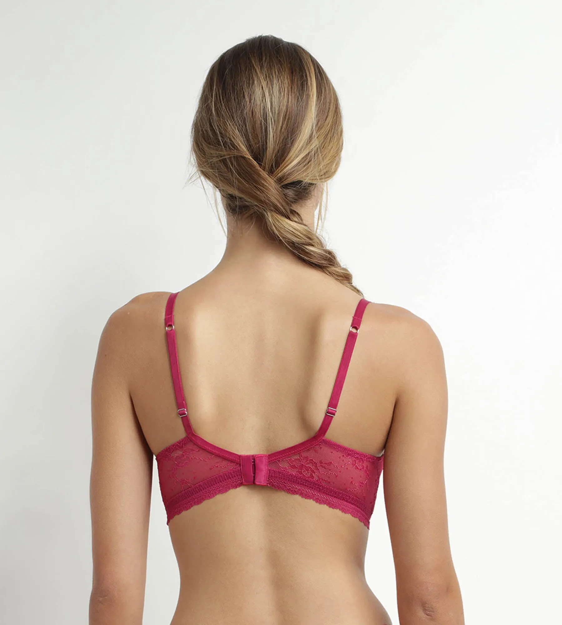 Fuchsia floral lace underwired bra Dim Romance