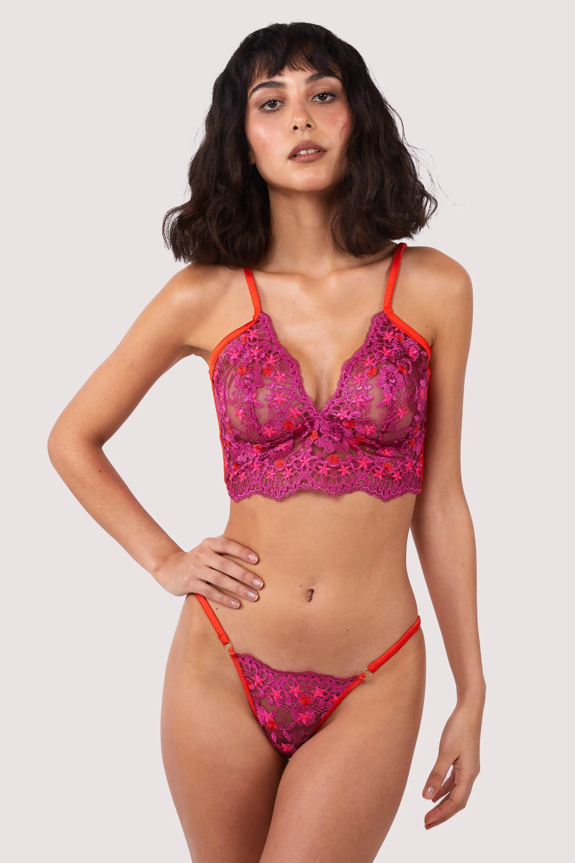 Hot Pink Lace Bikini Brief