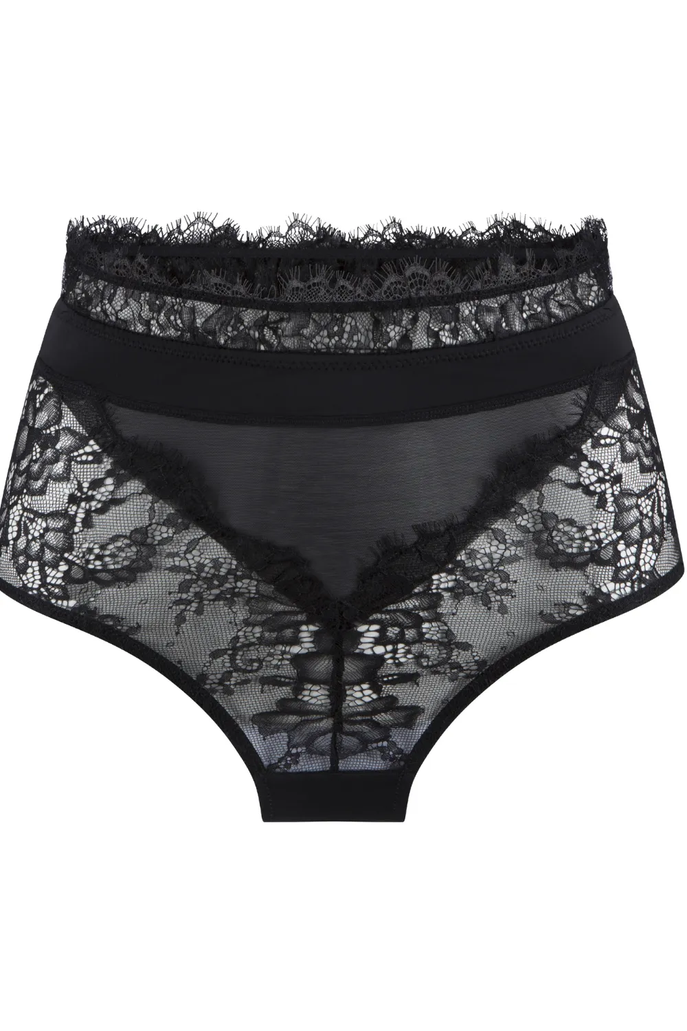 Lace & Mesh High Waist Brief. Size XS (UK 8)