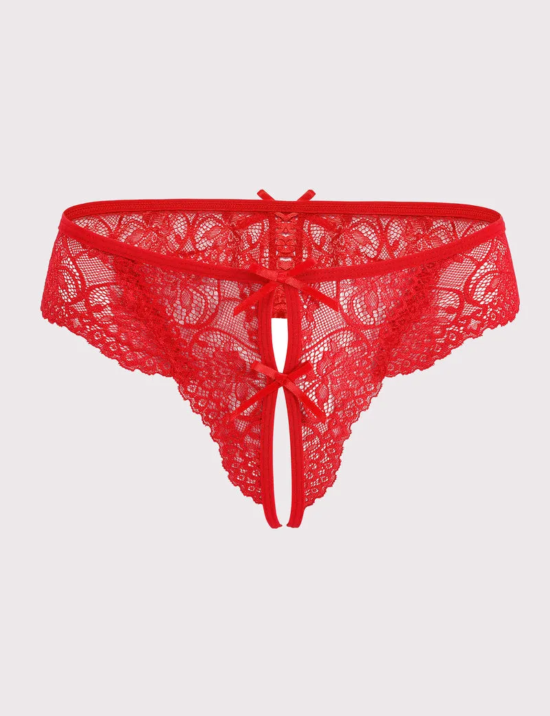 Lace Thongs Panties with Cute Bow