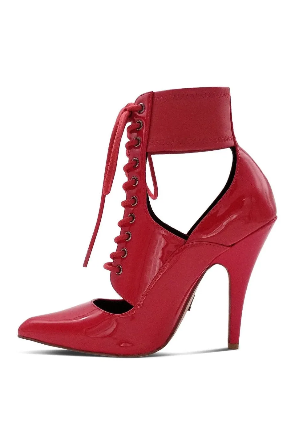 Lace Up Ankle Bootie with Stretch Ankle Cuff