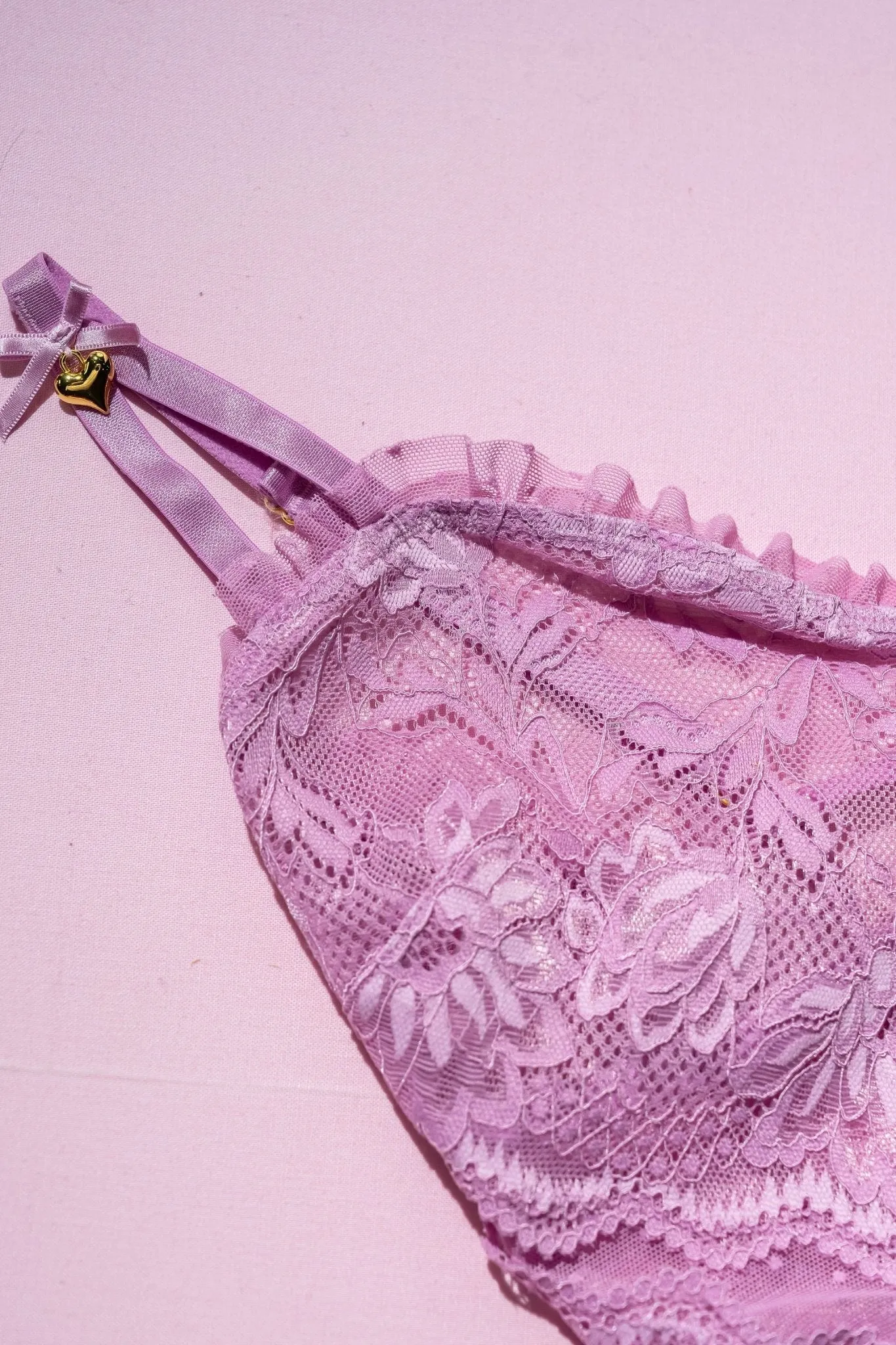 Lacy Ruffle Drop Waist Babydoll - Lilac