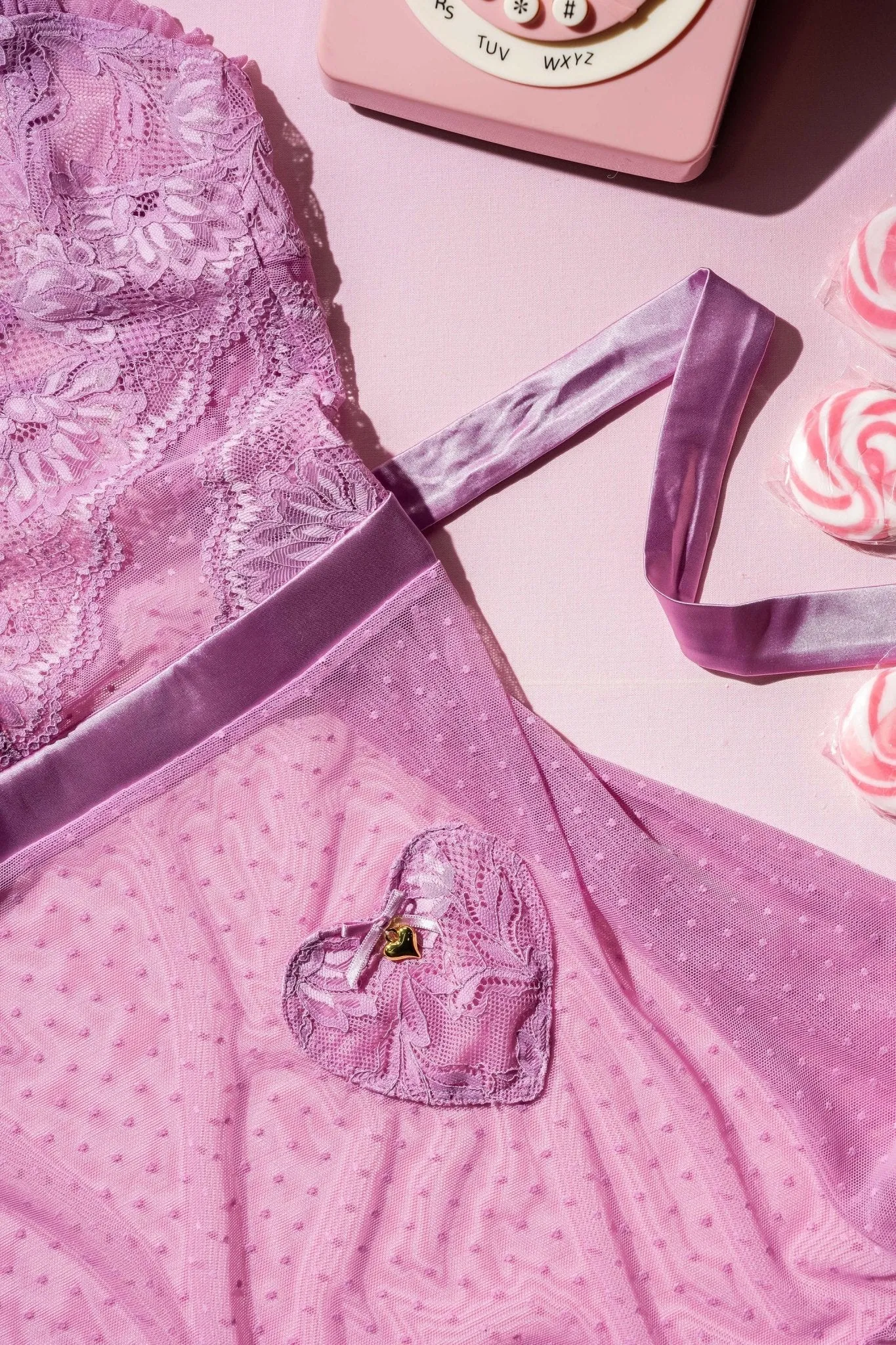 Lacy Ruffle Drop Waist Babydoll - Lilac