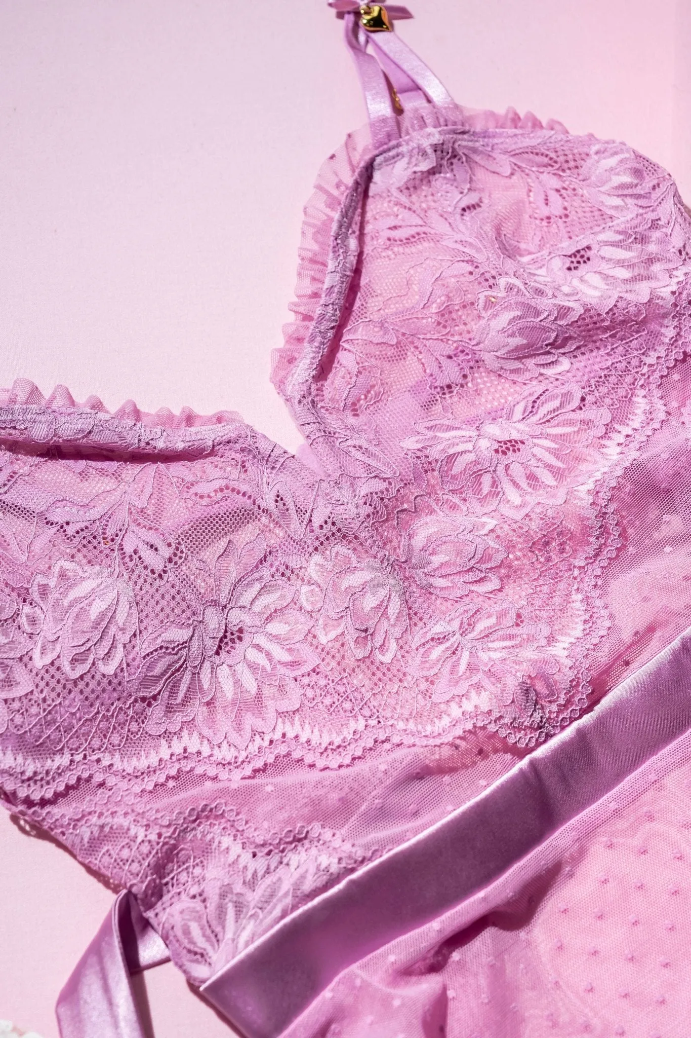 Lacy Ruffle Drop Waist Babydoll - Lilac