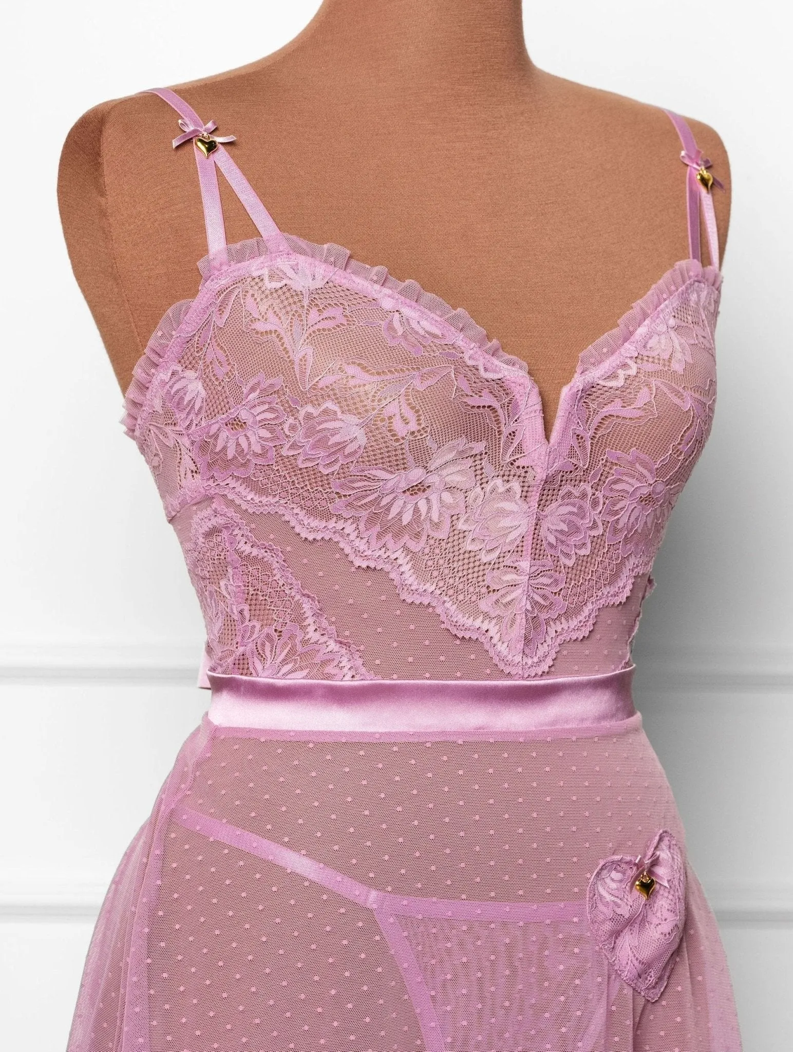 Lacy Ruffle Drop Waist Babydoll - Lilac
