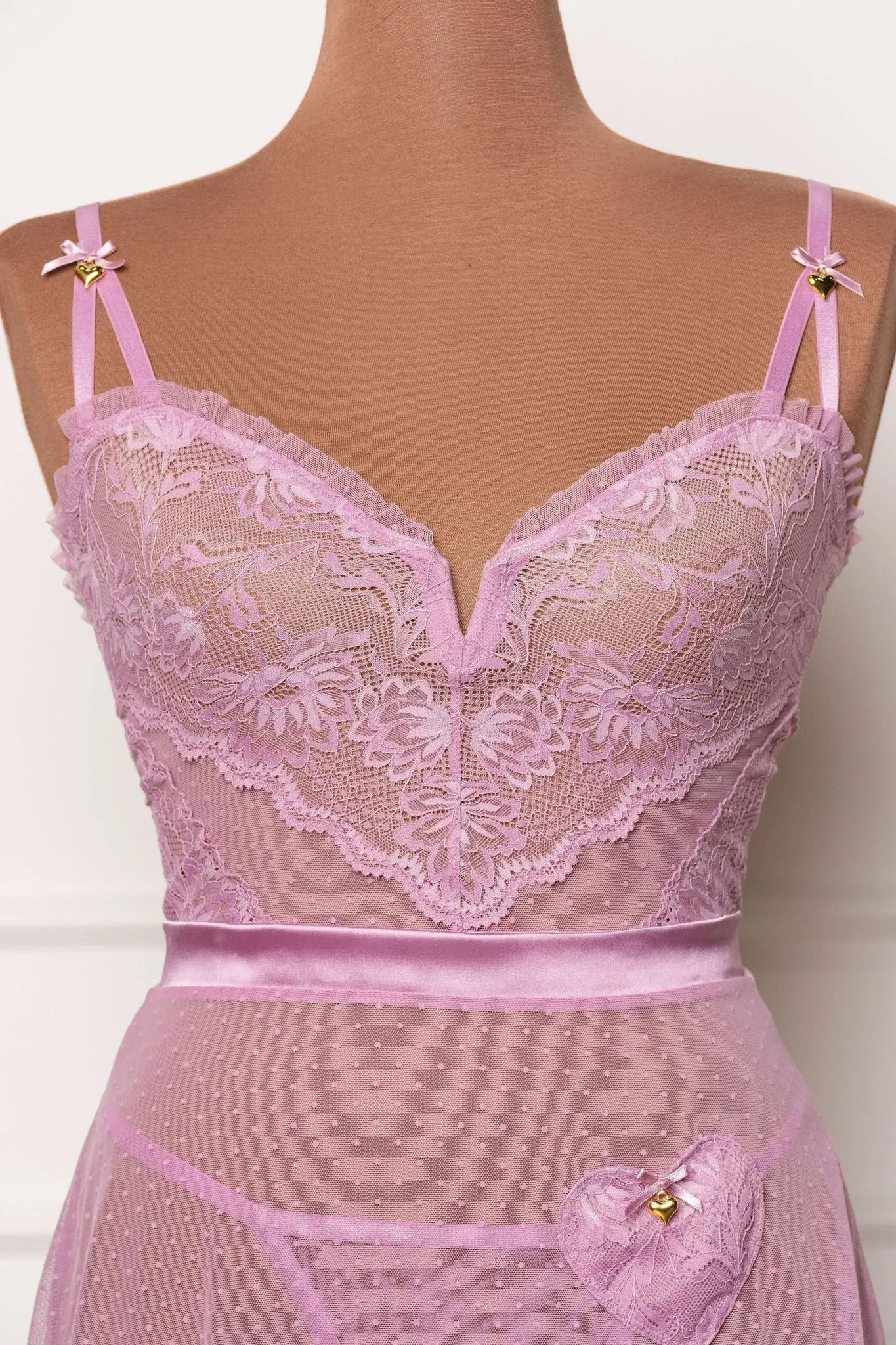 Lacy Ruffle Drop Waist Babydoll - Lilac