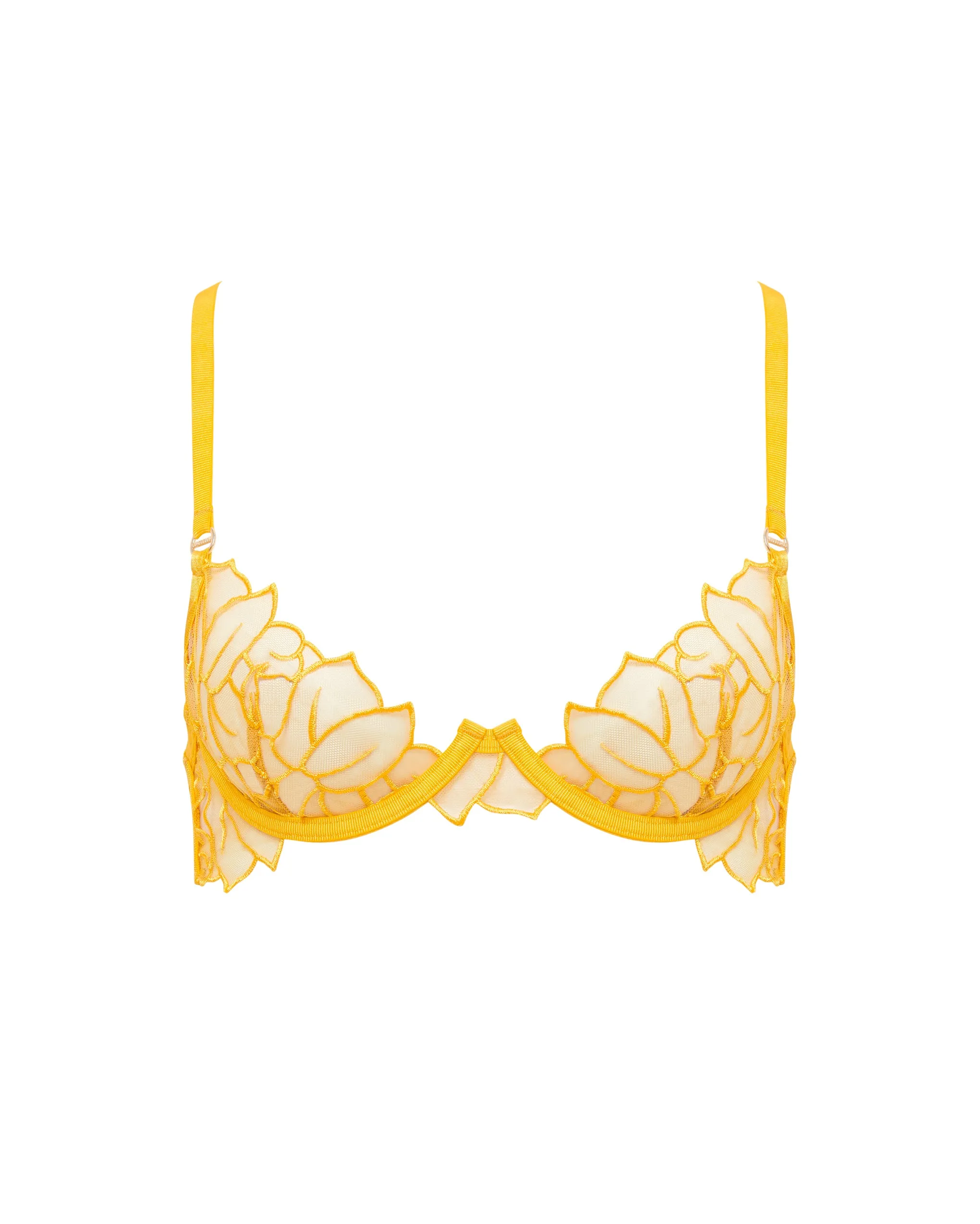 Laurel Leaf Embroidered Bra Gold