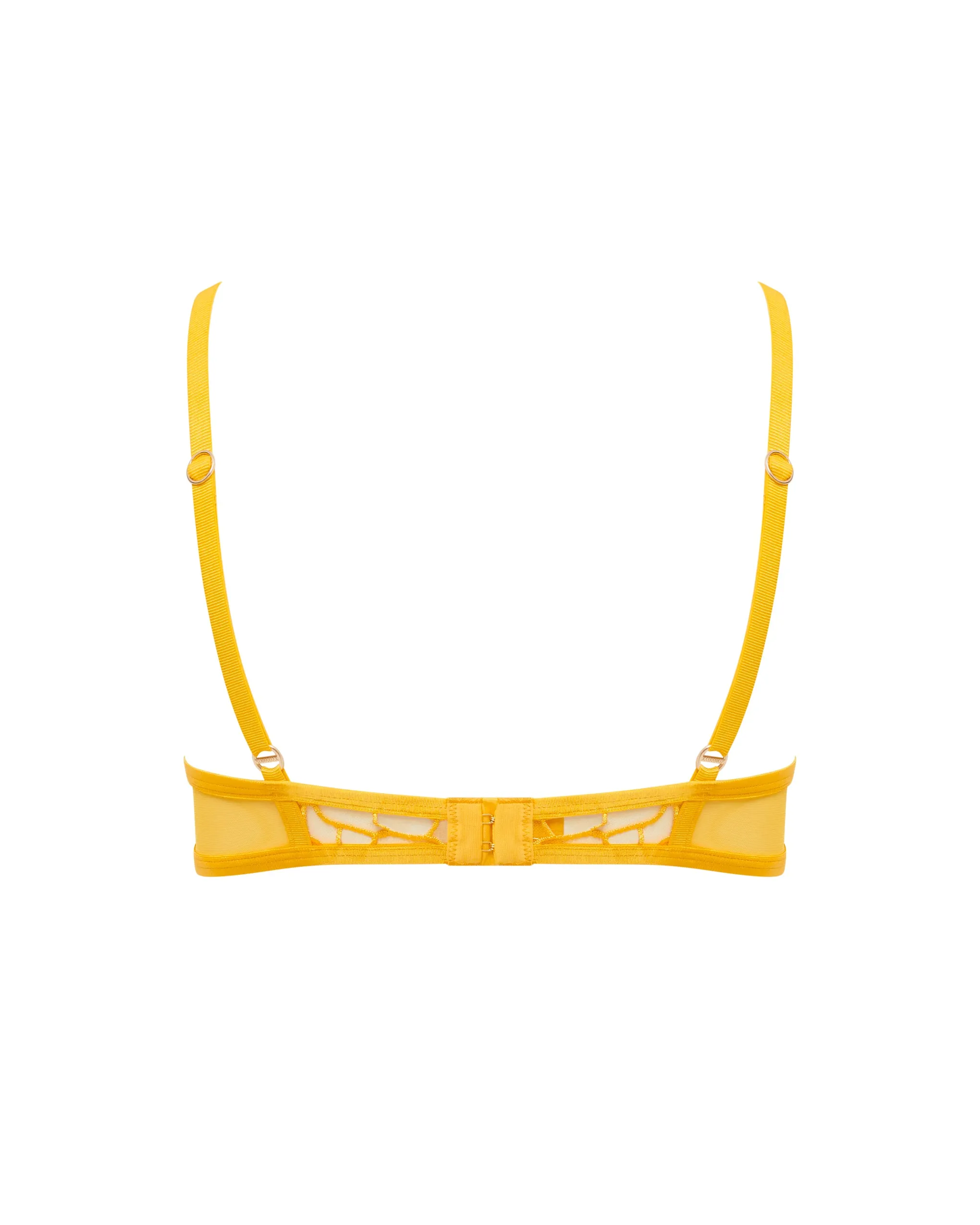 Laurel Leaf Embroidered Bra Gold