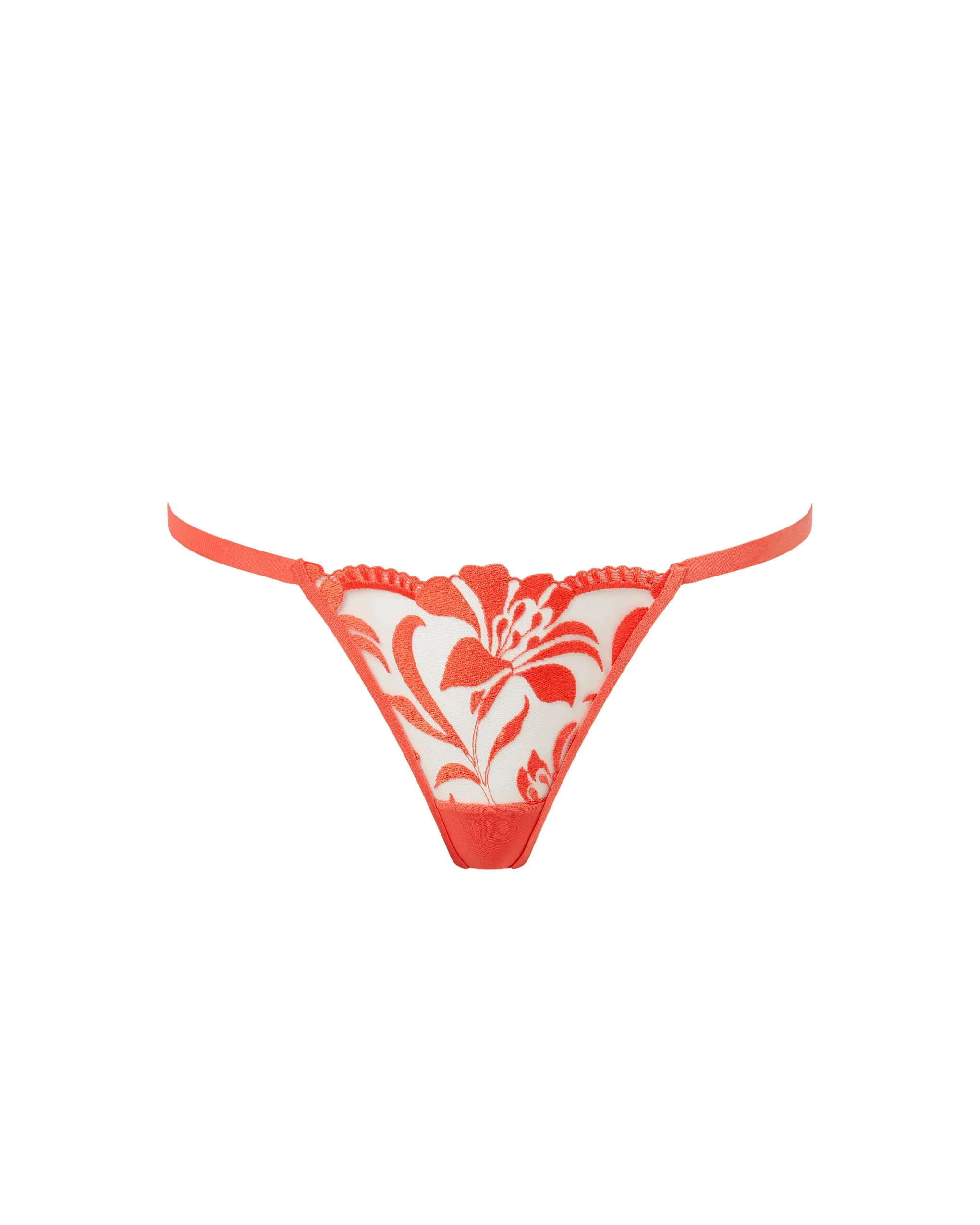 Leonora Thong Hot Coral/Sheer