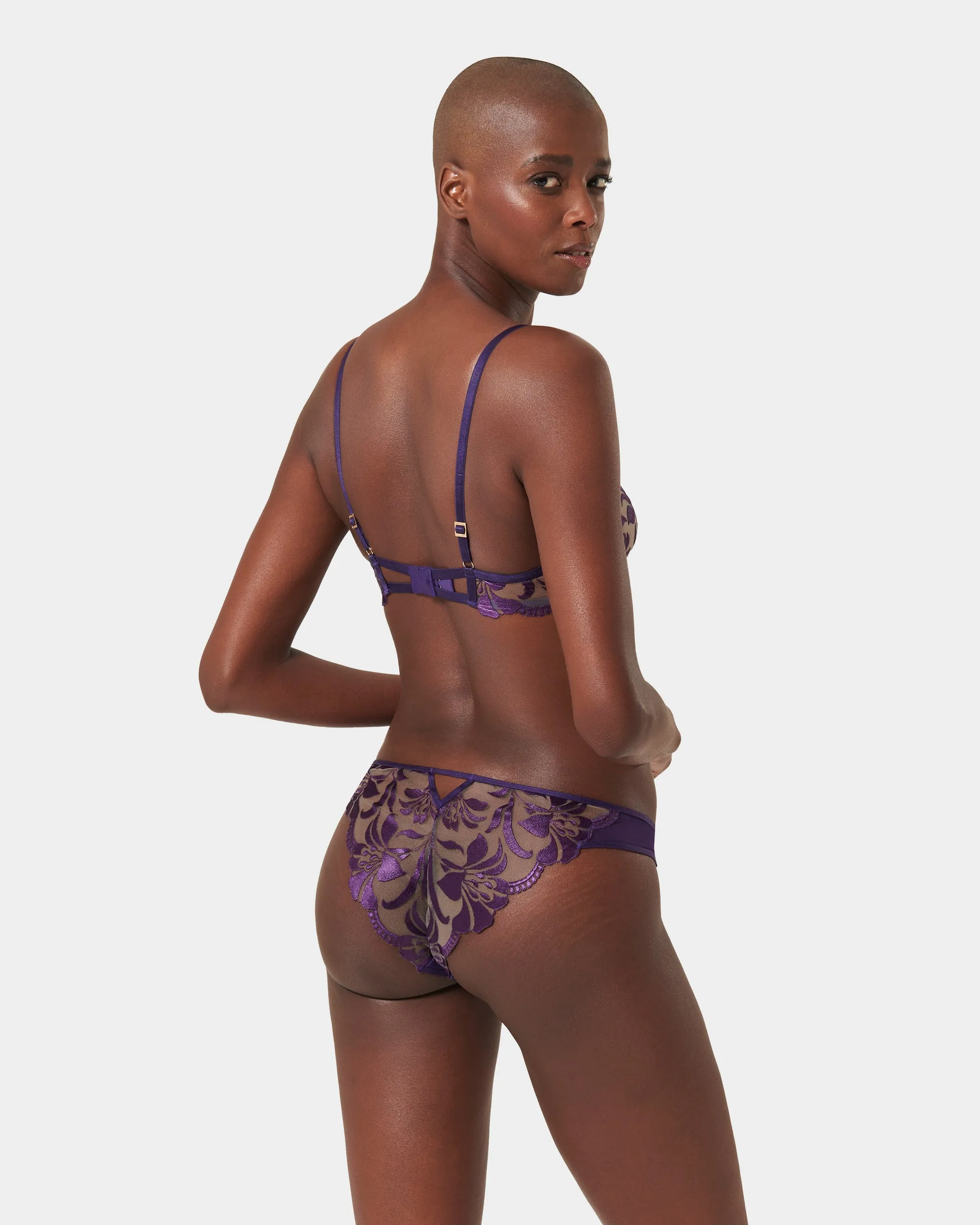 Leonora Wired Bra Acai Purple/Sheer