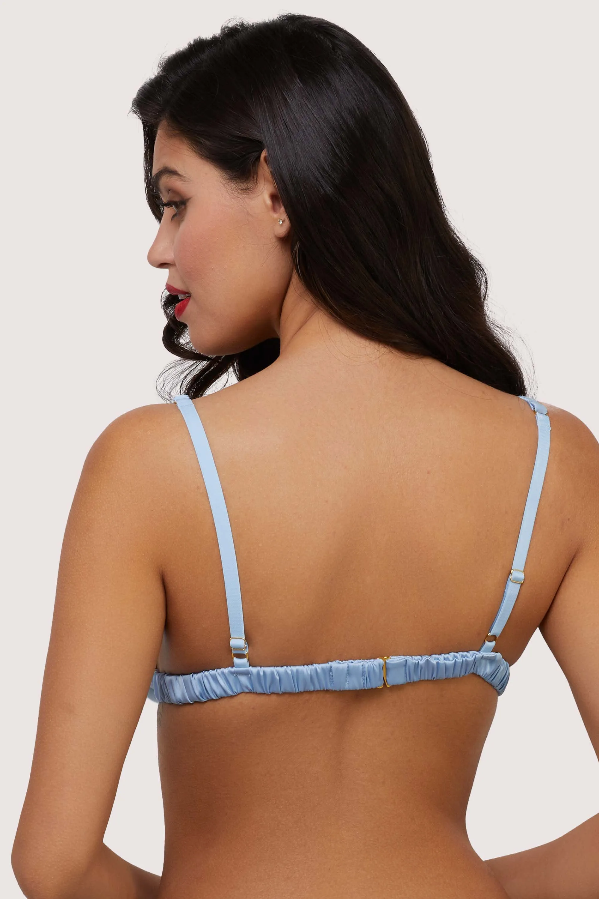 Lulu Baby Blue Diamante Marabou Triangle