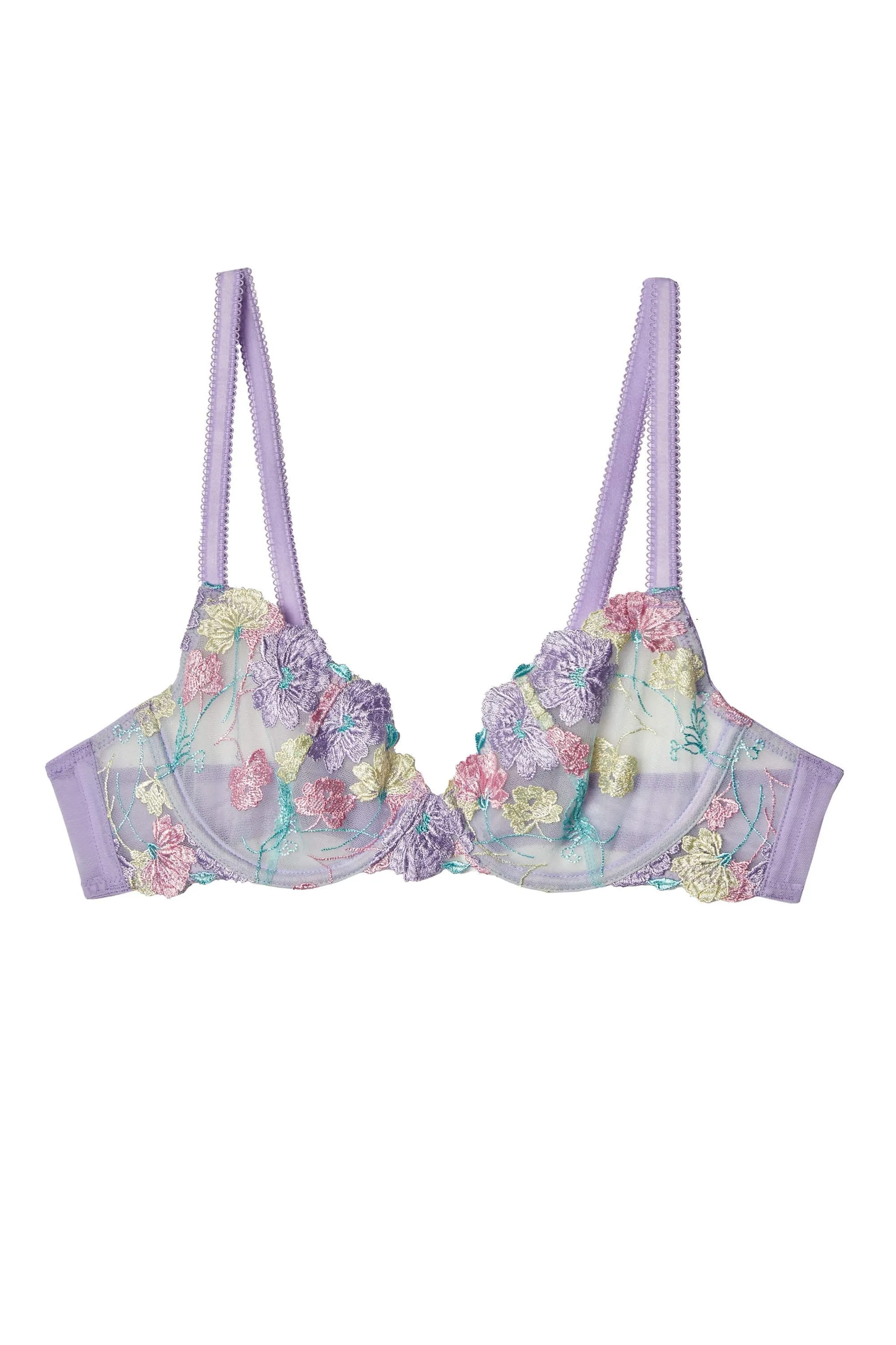 Luna Pastel Embroidery Picot Elastic Bra