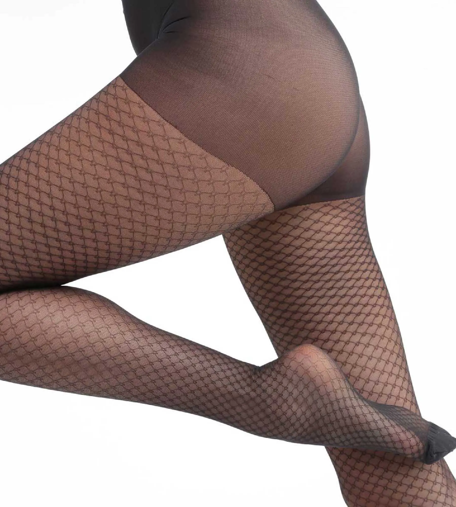 Madame So Chic 23 jewel patterned sheer tights in black