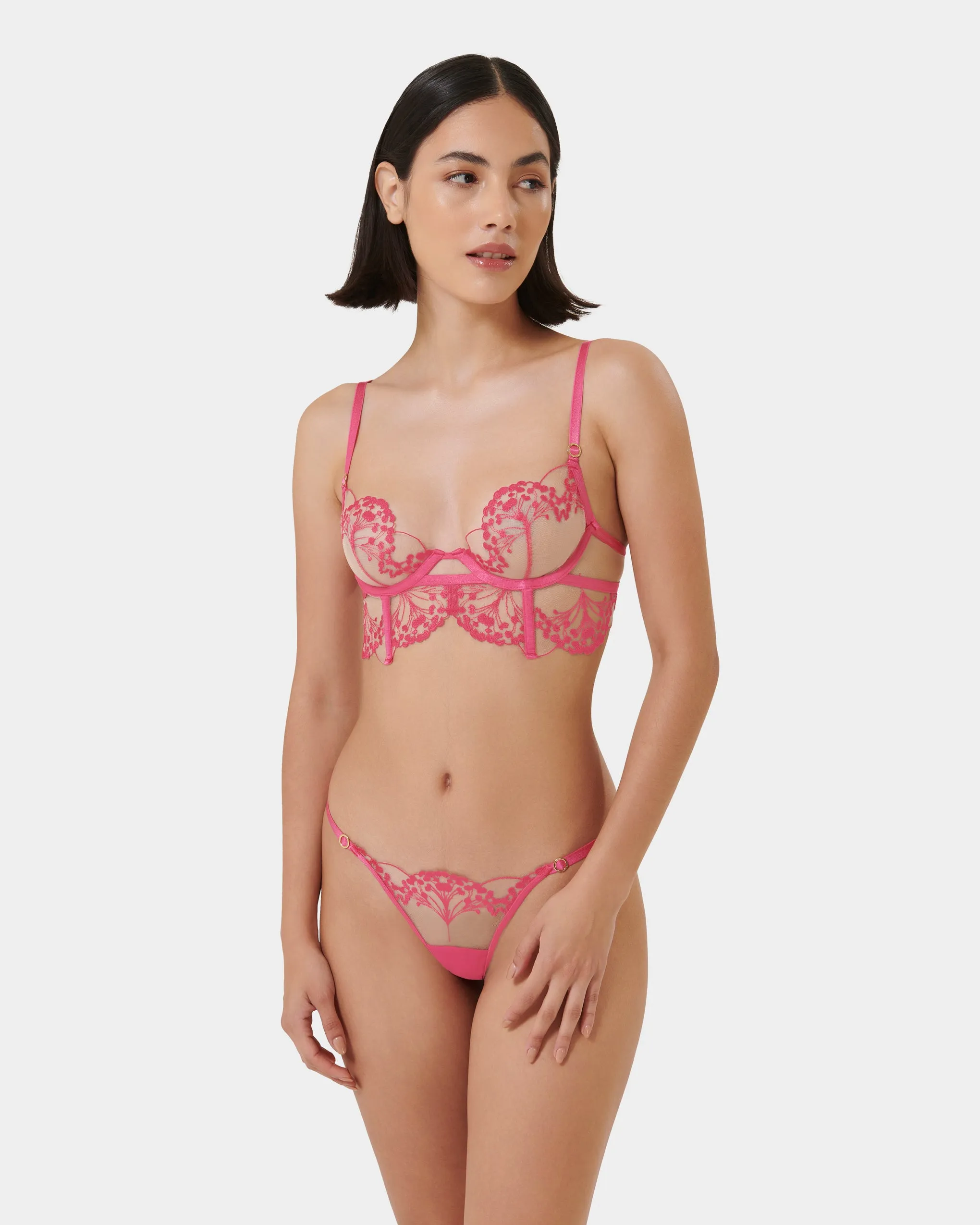 Marisa Thong Fuchsia Pink/Sheer
